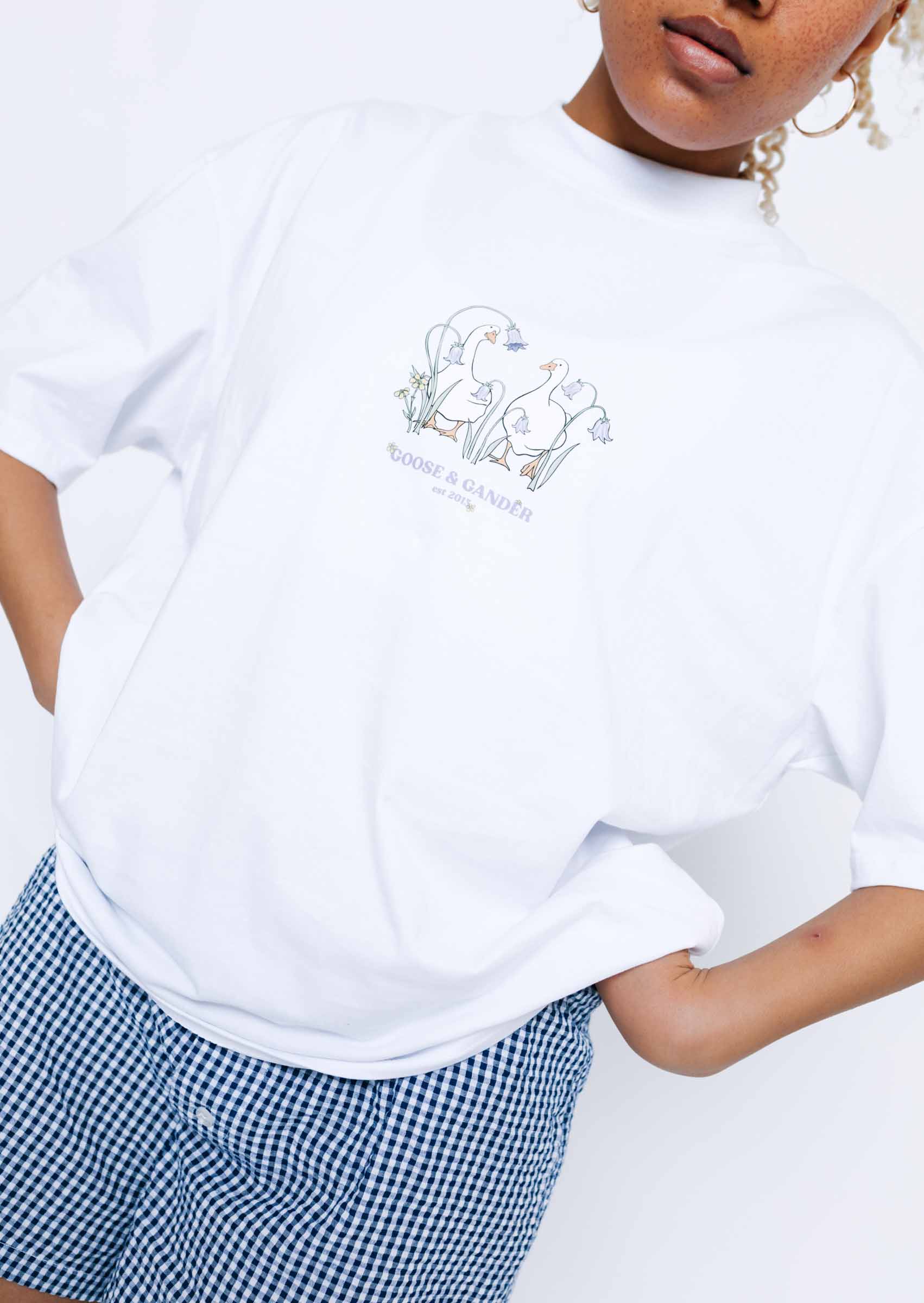 Gingham Boyfriend Shorts - Navy - Image 8