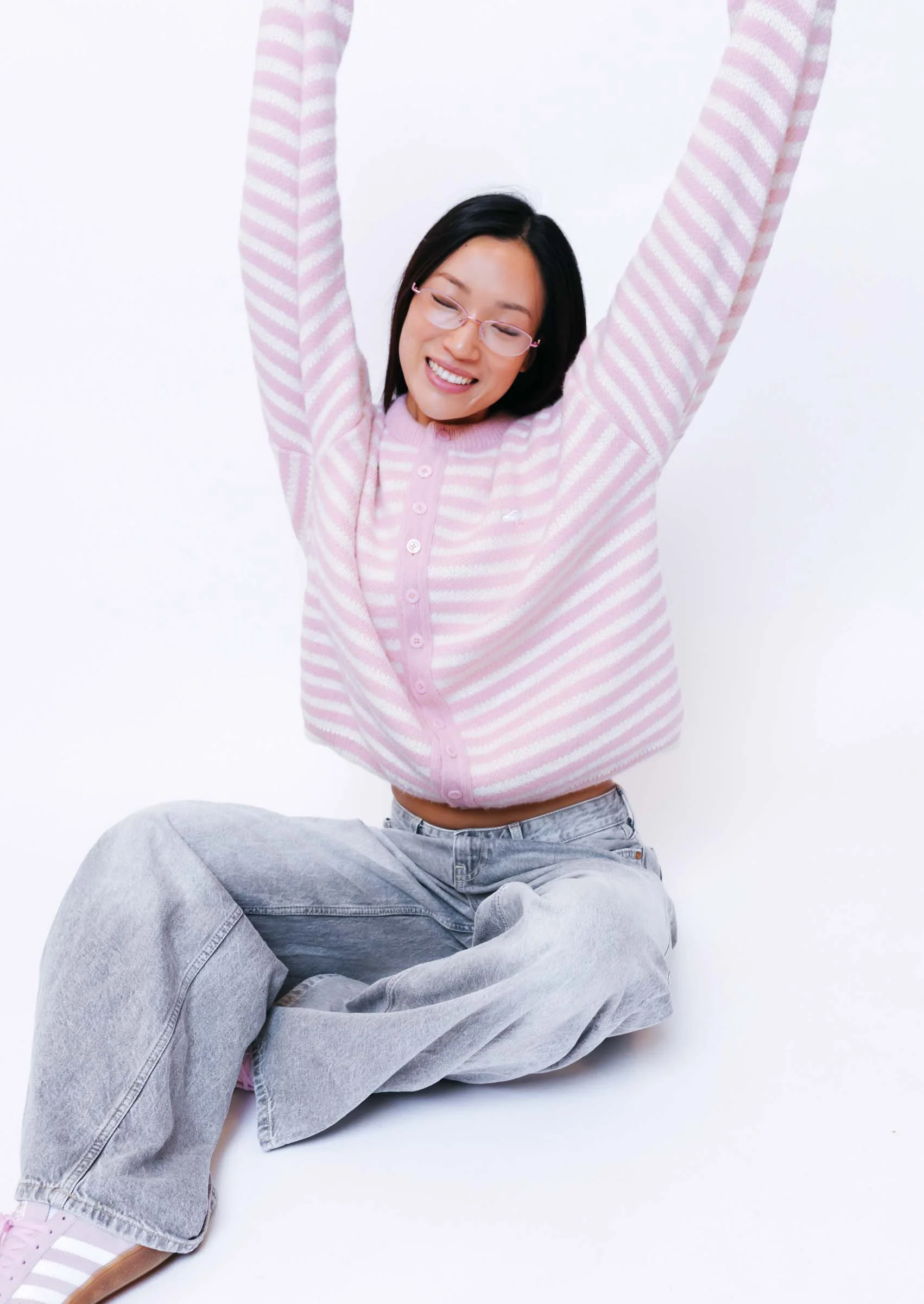 Knitted Goose Cardigan - Baby Pink - Image 12