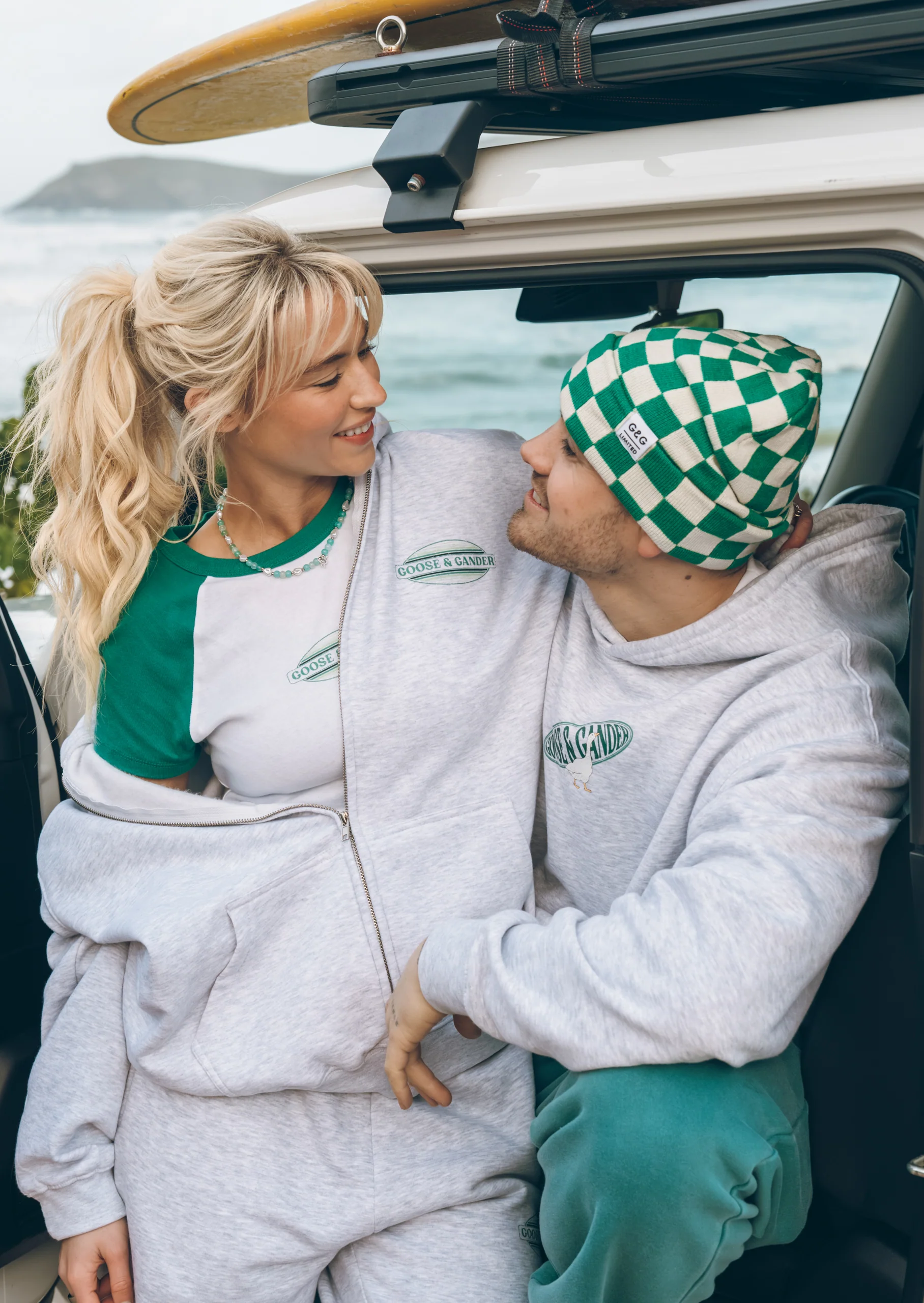 L&L Checkered Beanie - Green/White - Image 4