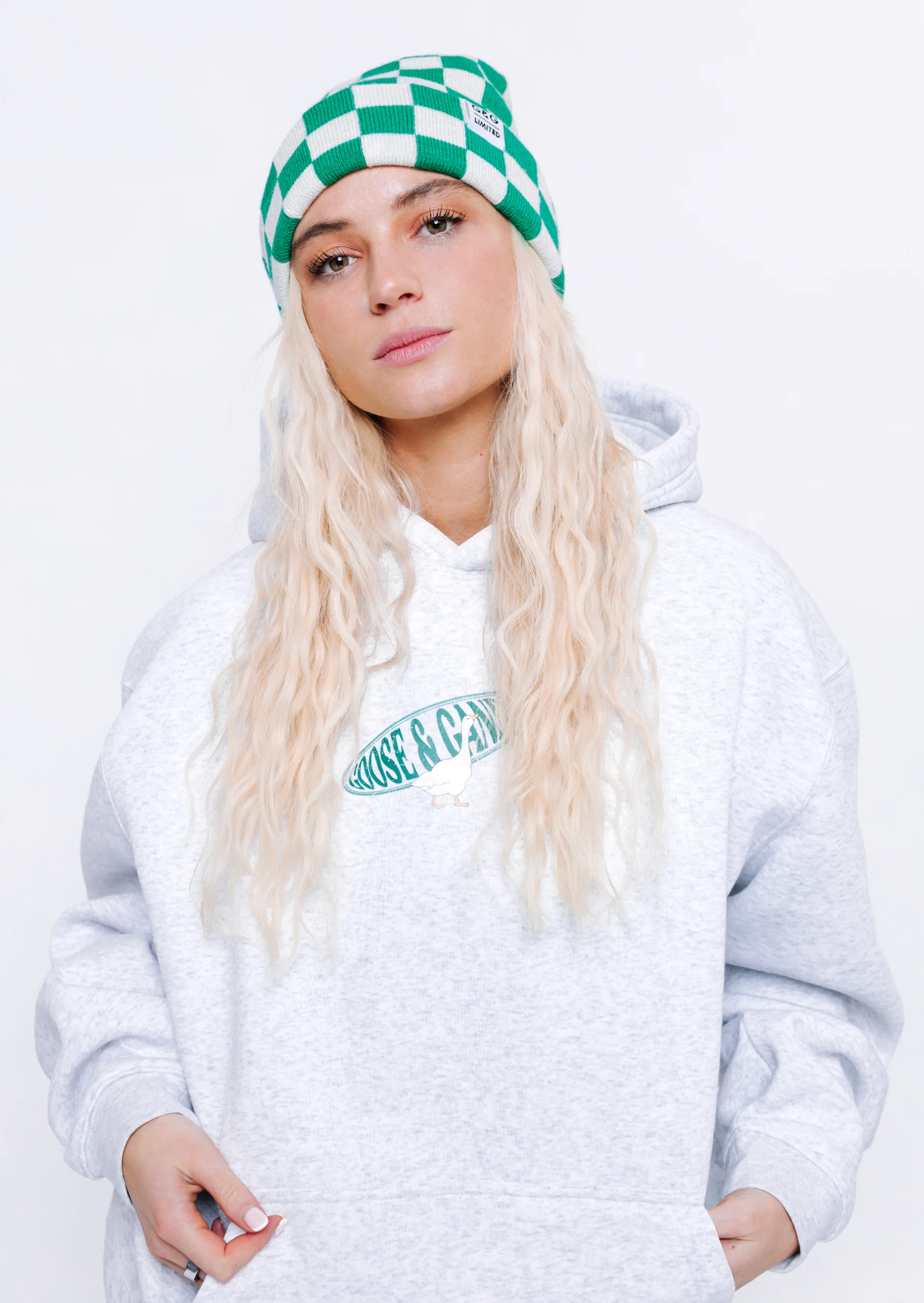 L&L Checkered Beanie - Green/White - Image 8