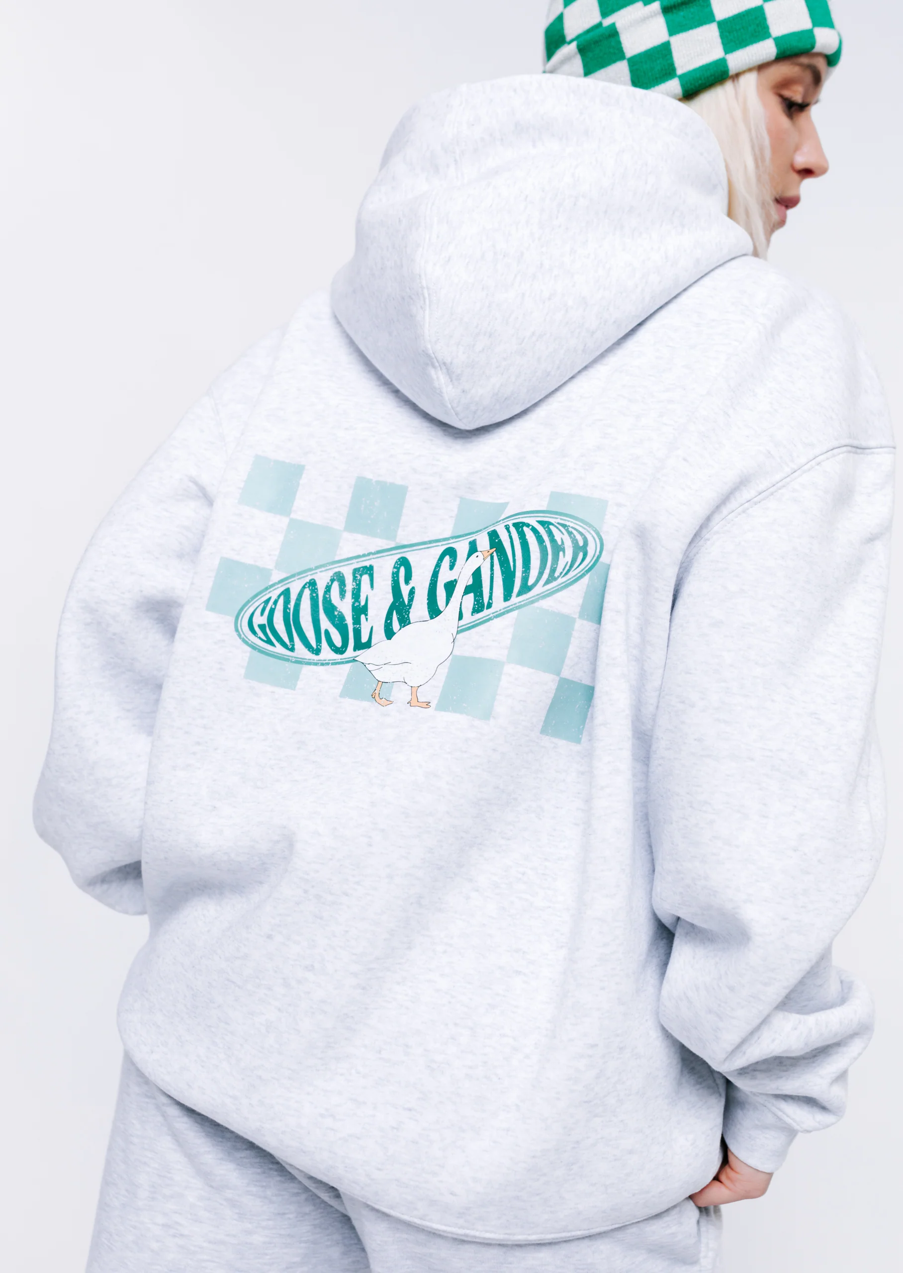 L&L Checkered Hoodie - Ash Grey - Image 10
