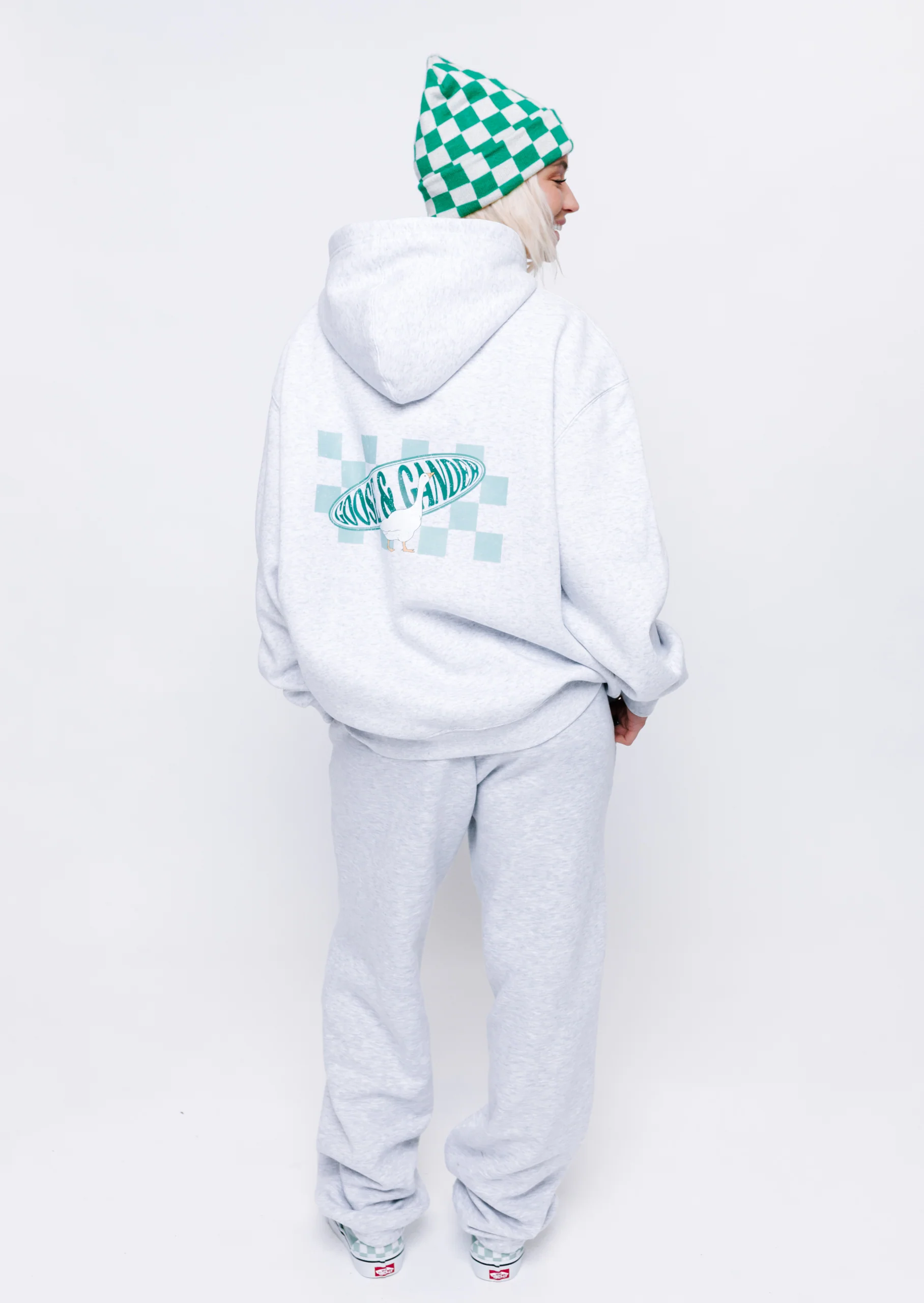 L&L Checkered Hoodie - Ash Grey - Image 12
