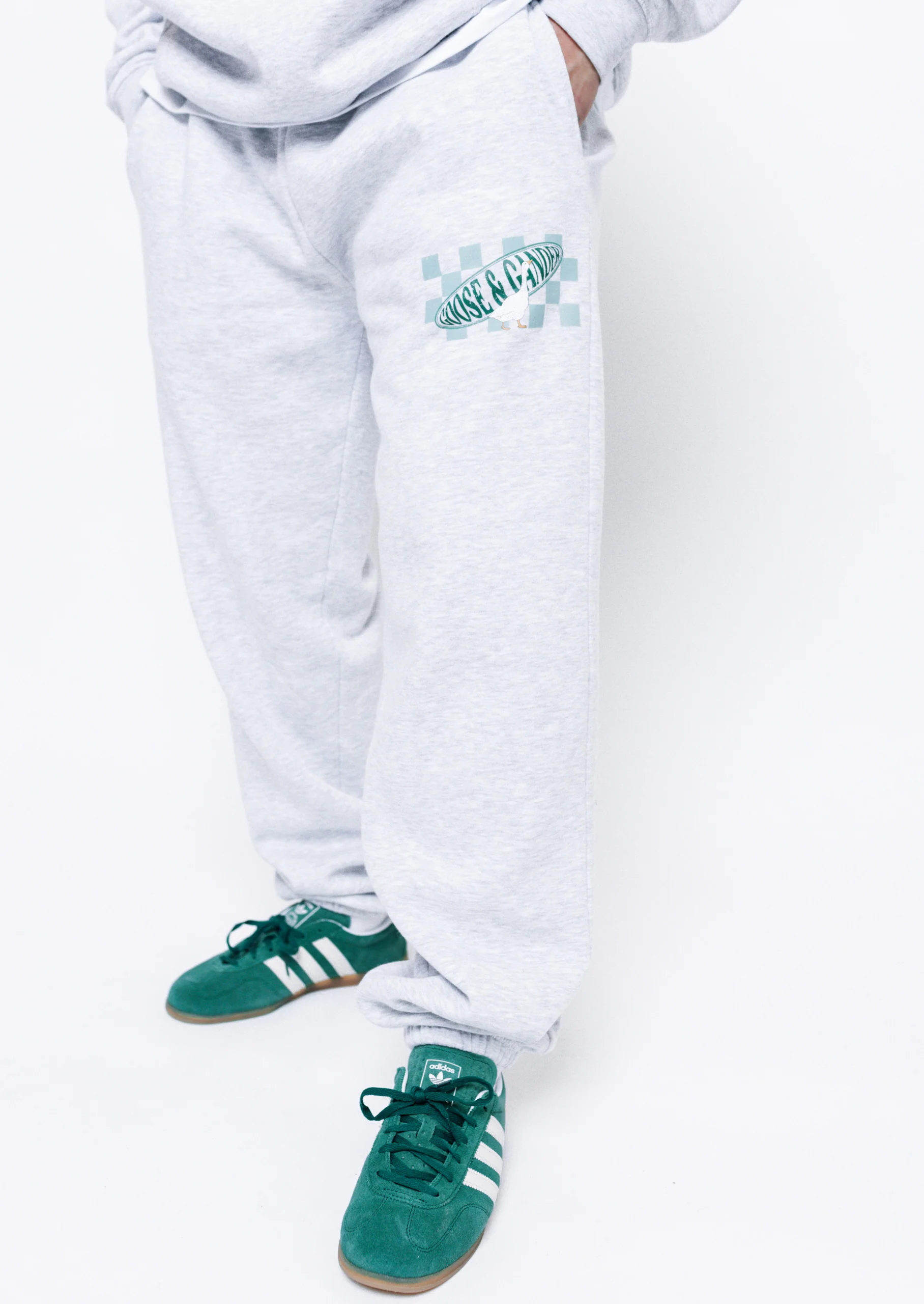 L&L Checkered Joggers - Ash Grey - Image 2