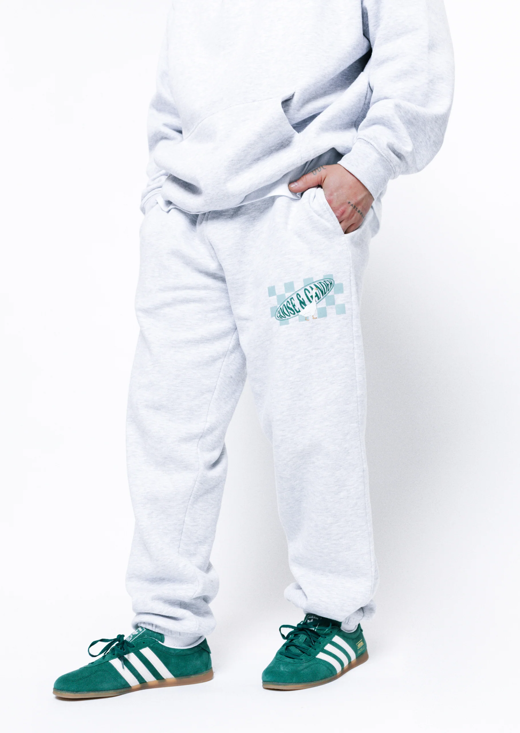 L&L Checkered Joggers - Ash Grey - Image 3