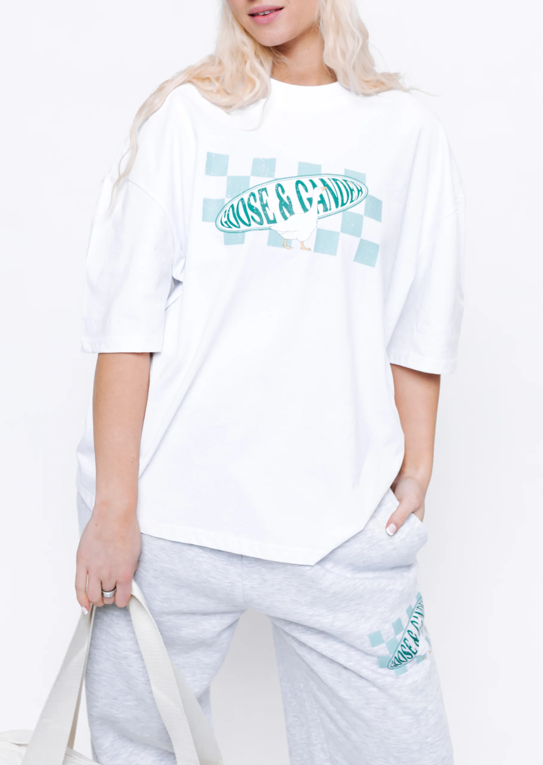 L&L Checkered Printed Tee - White - Image 9