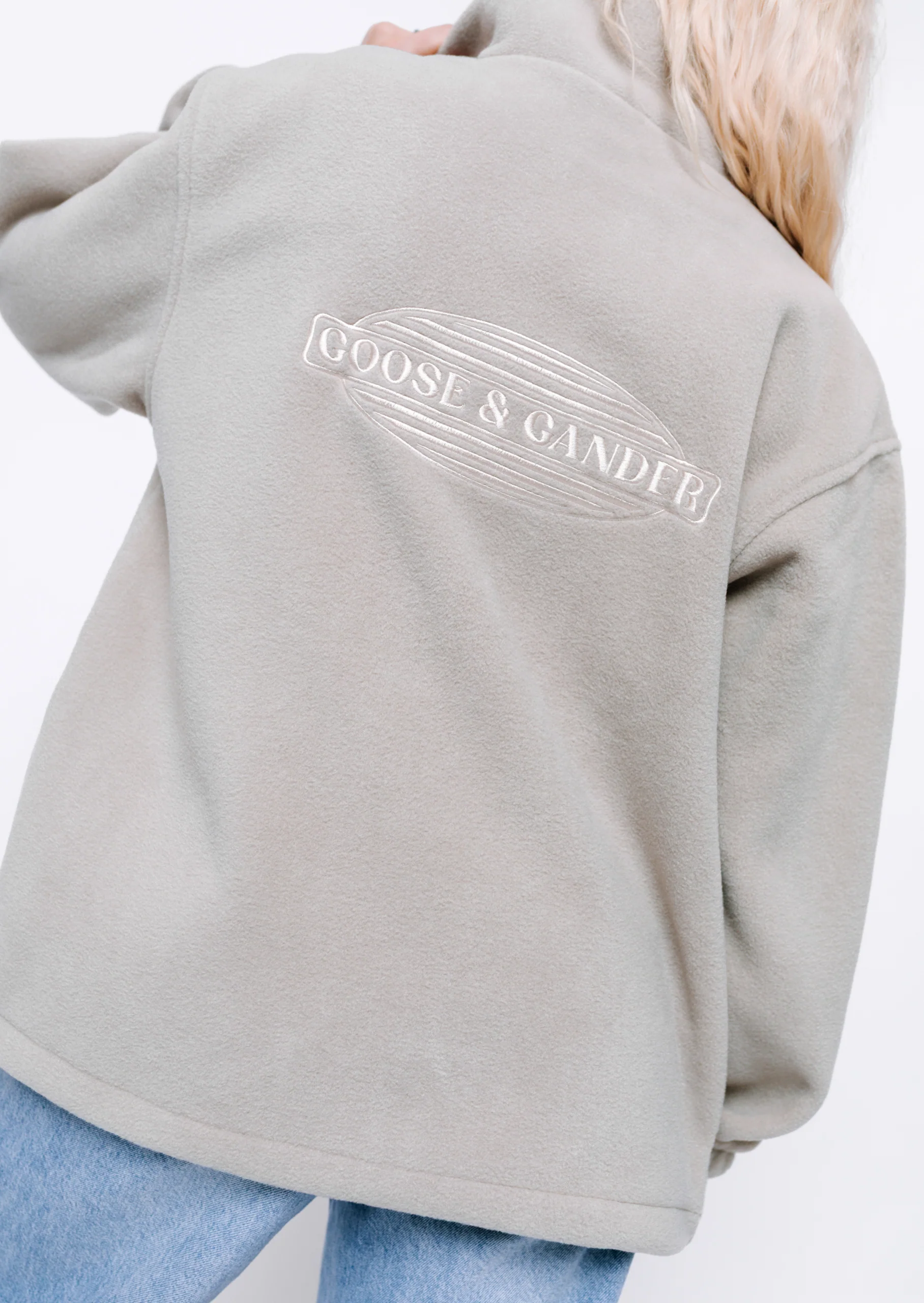 L&L Oval Embroidered Full Zip Fleece - Sand - Image 14