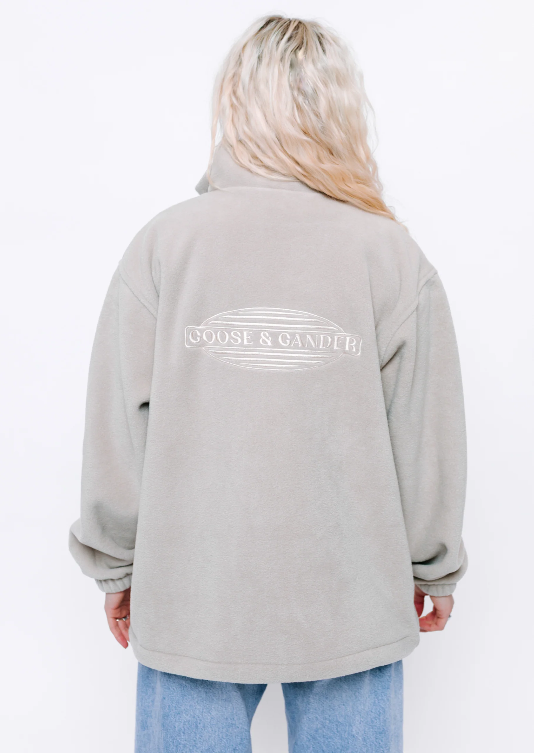L&L Oval Embroidered Full Zip Fleece - Sand - Image 15