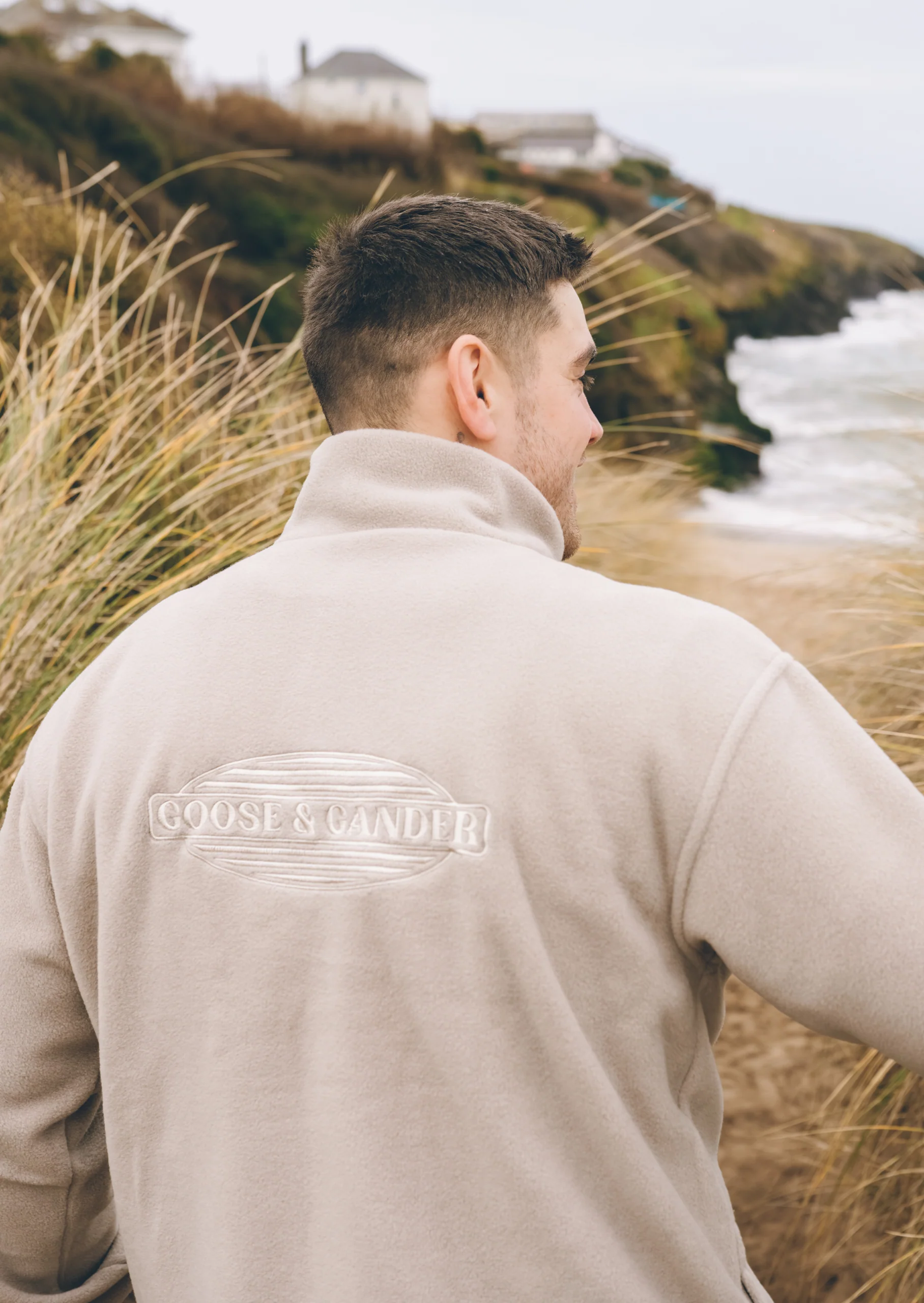 L&L Oval Embroidered Full Zip Fleece - Sand - Image 5