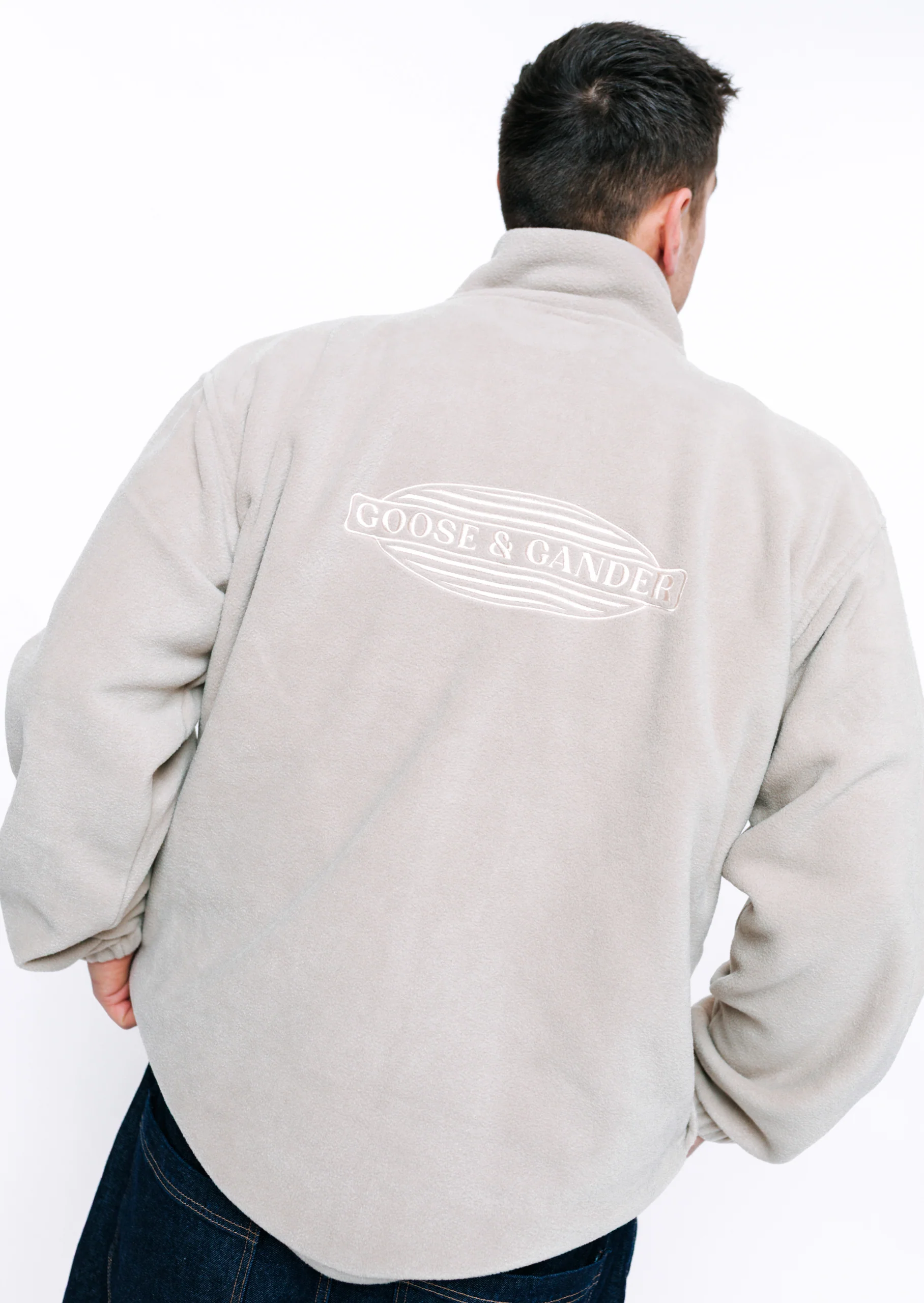 L&L Oval Embroidered Full Zip Fleece - Sand - Image 6