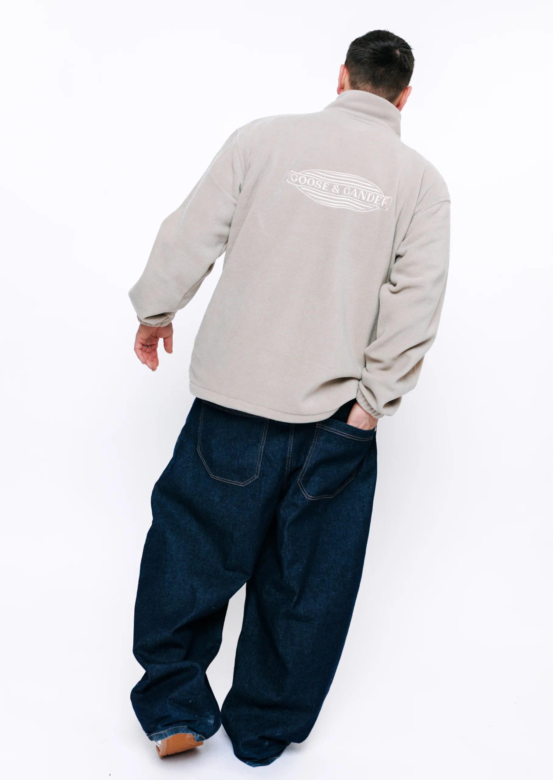 L&L Oval Embroidered Full Zip Fleece - Sand - Image 7
