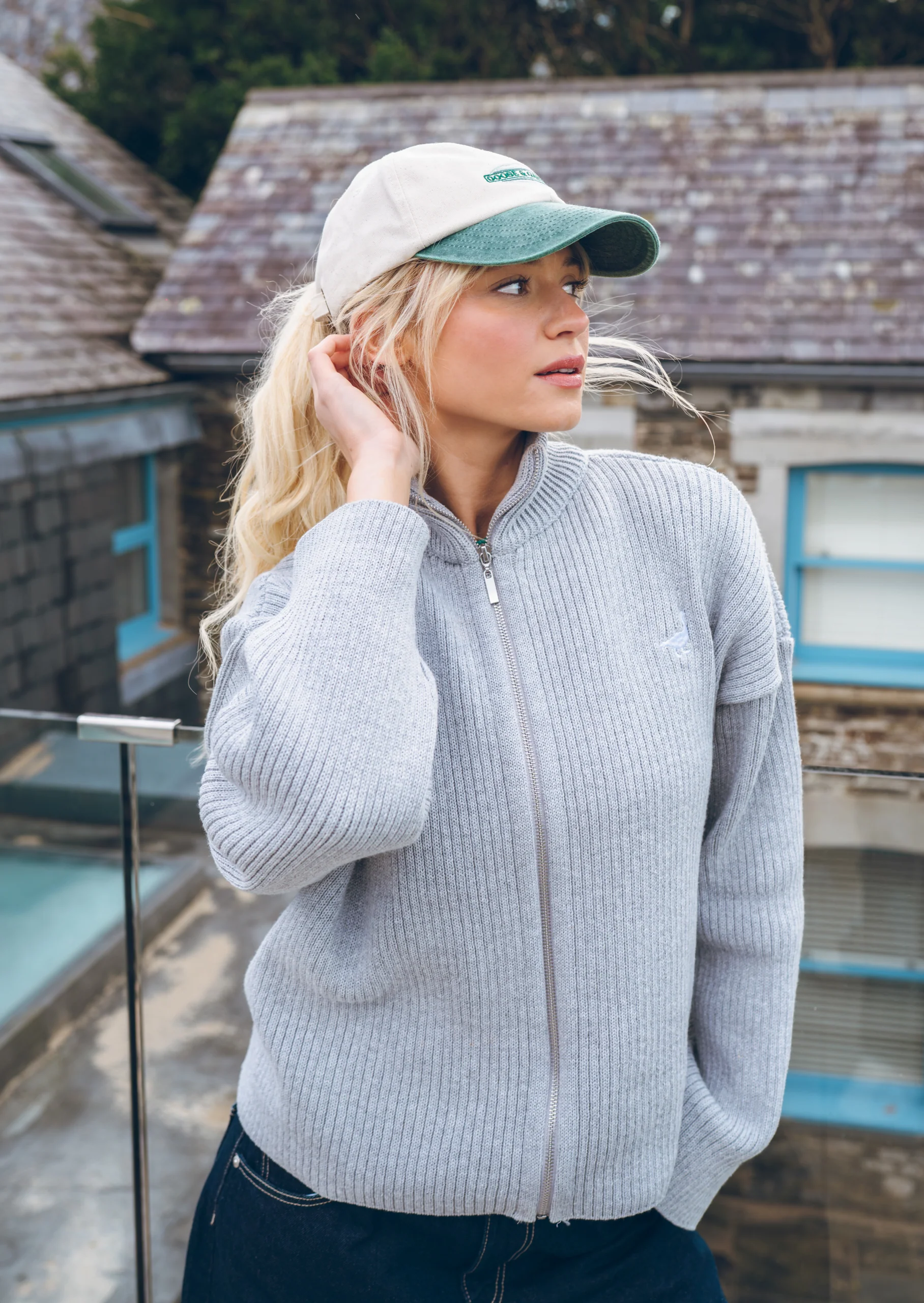 L&L Oval Embroidered Two Tone Cap - Natural/Green - Image 9
