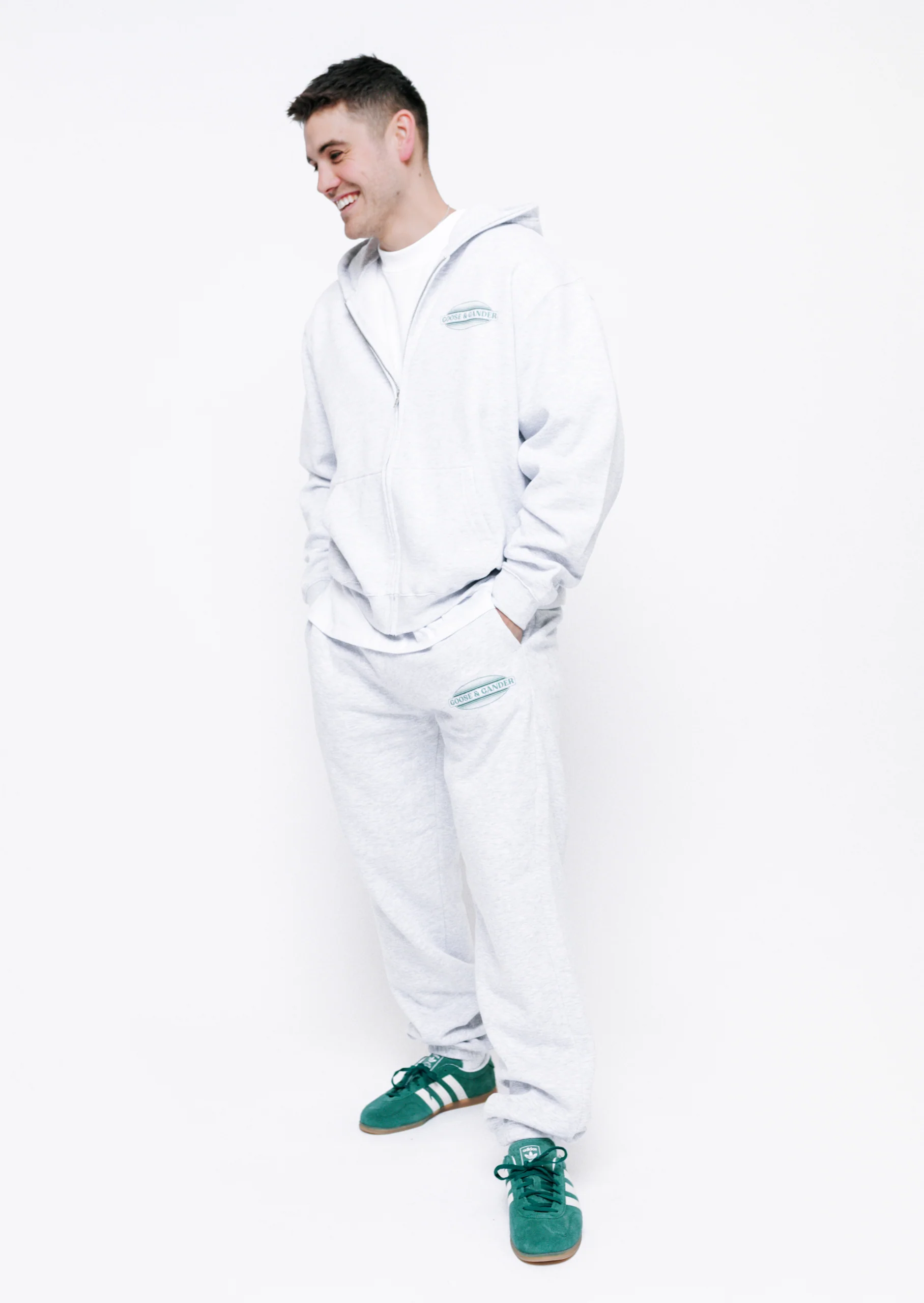 L&L Oval Printed Joggers - Ash Grey - Image 5