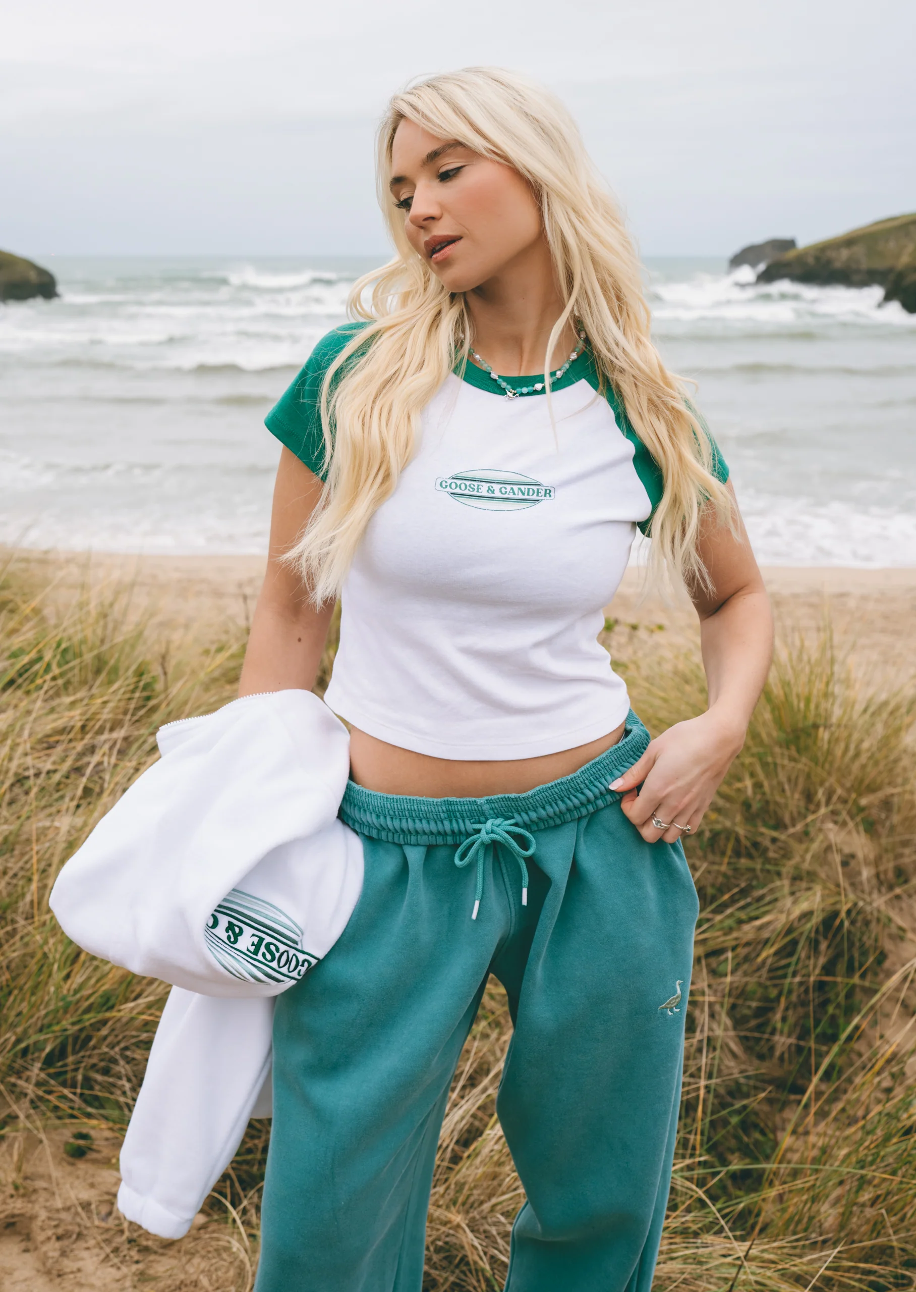 L&L Oval Printed Raglan Tee - Green/White - Image 3