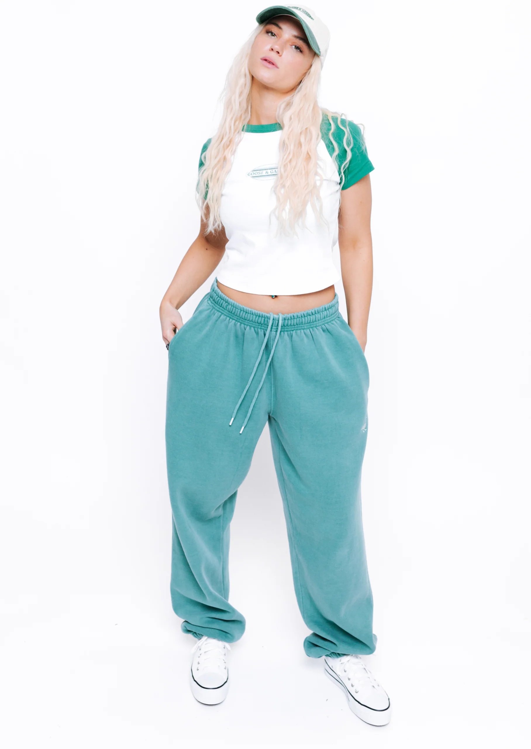 L&L Oval Printed Raglan Tee - Green/White - Image 7