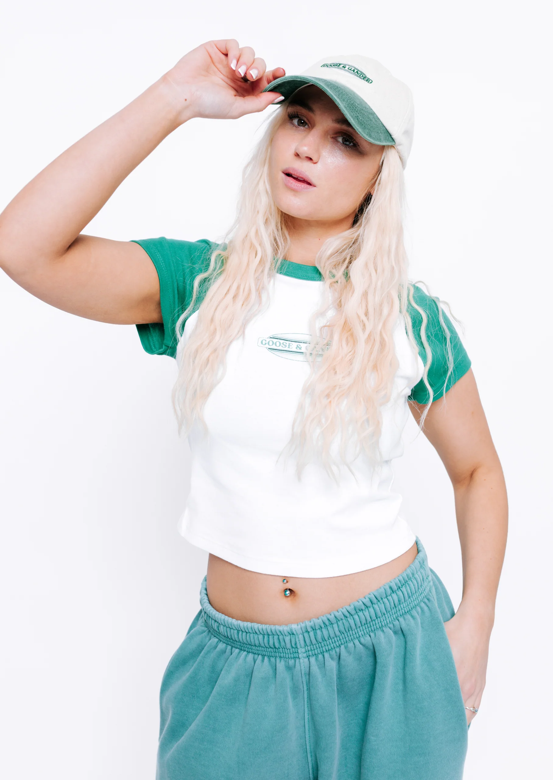 L&L Oval Printed Raglan Tee - Green/White - Image 9
