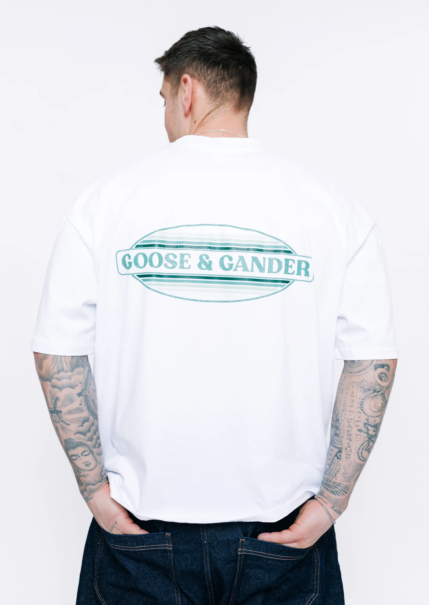 L&L Oval Printed Tee - White - Image 3