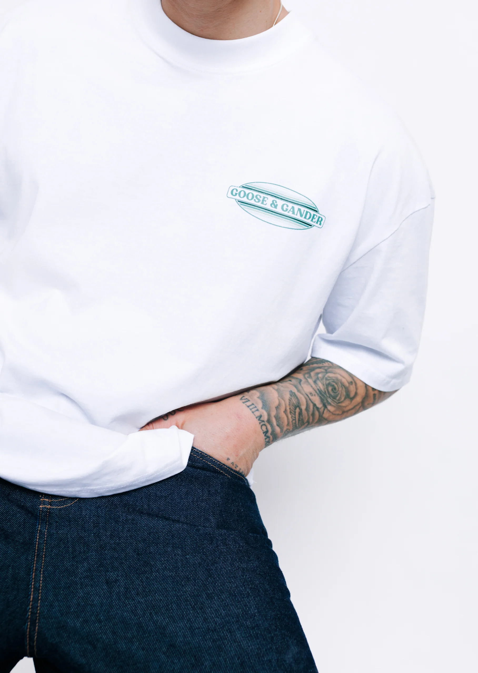 L&L Oval Printed Tee - White - Image 7