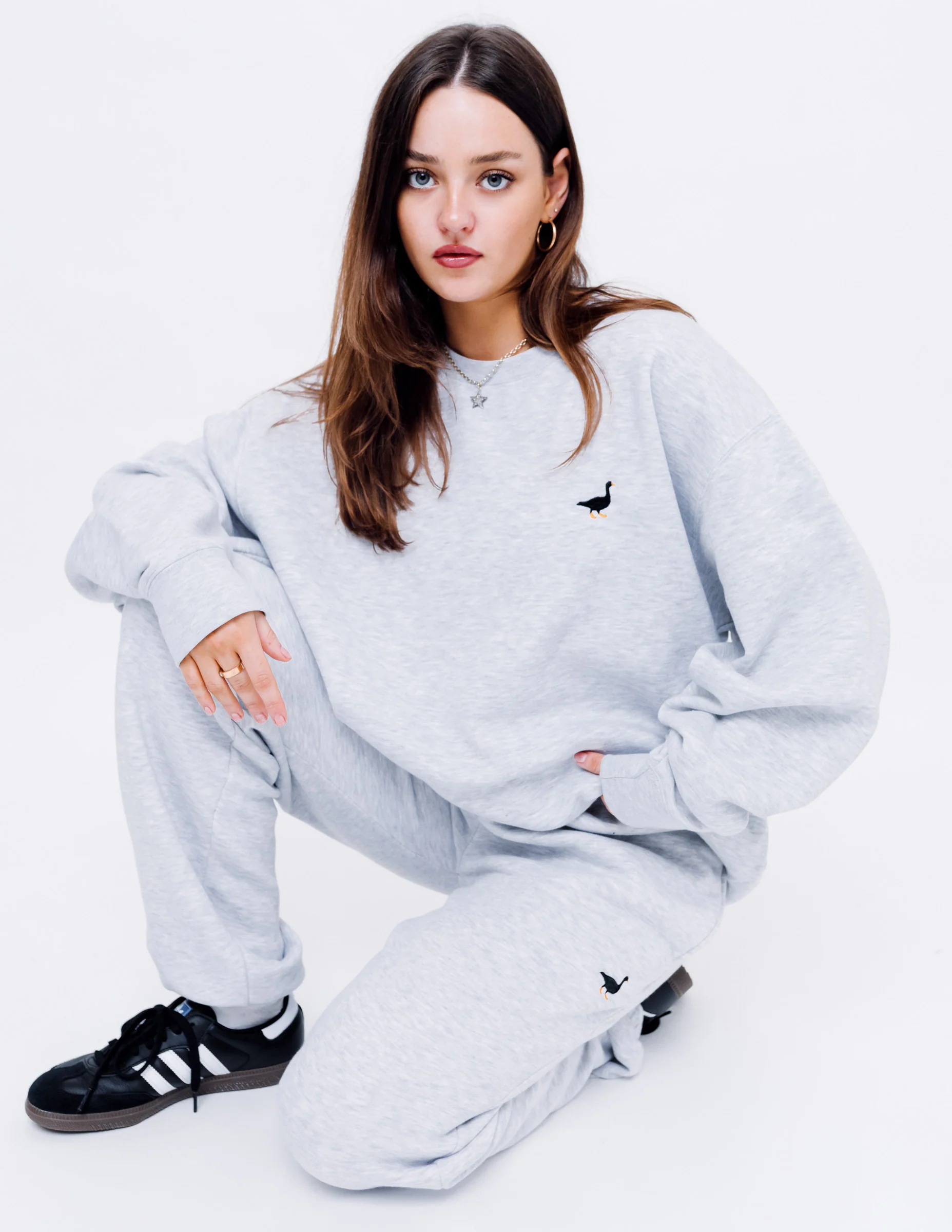 Premium Goose Classic Fit Joggers - Ash Grey - Image 5