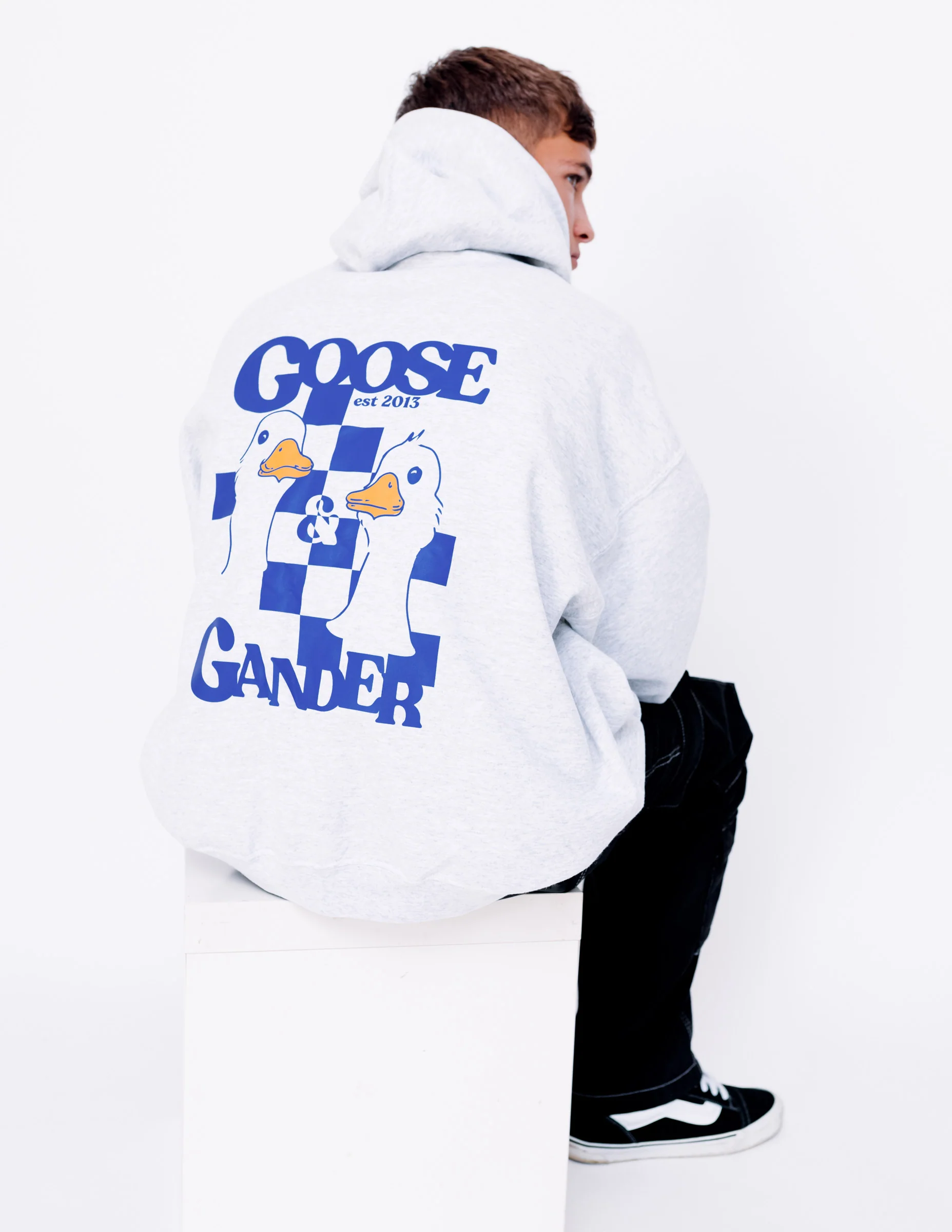 Goose Gambit Printed Hoodie - Ash Grey