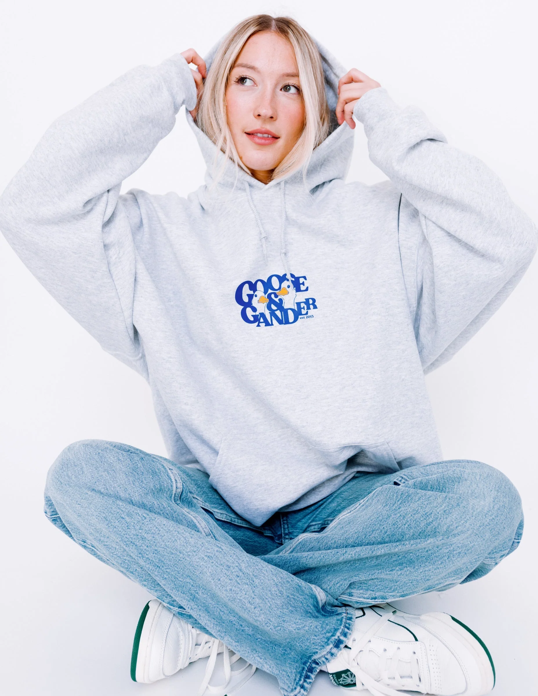 Goose Gambit Printed Hoodie - Ash Grey - Image 2