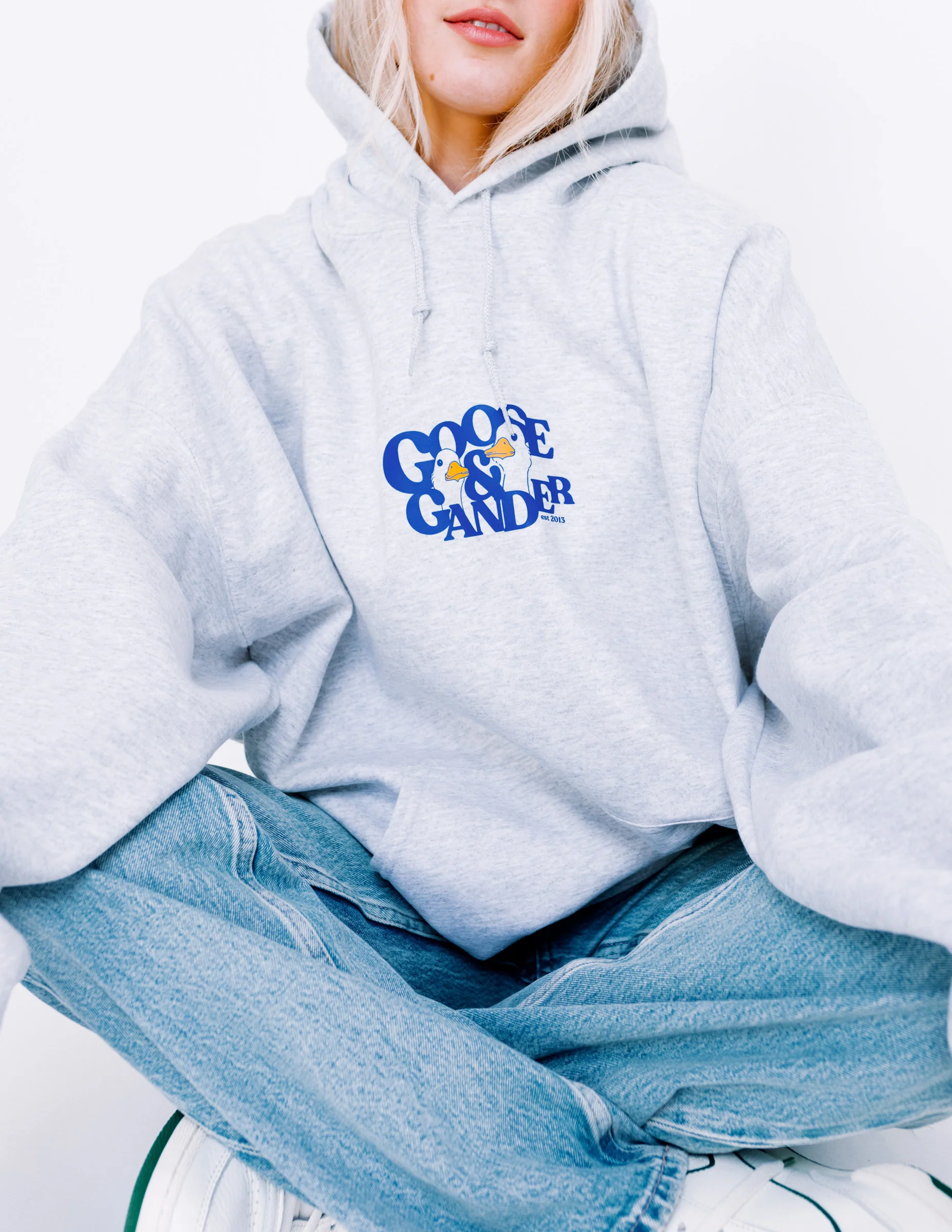 Goose Gambit Printed Hoodie - Ash Grey - Image 4