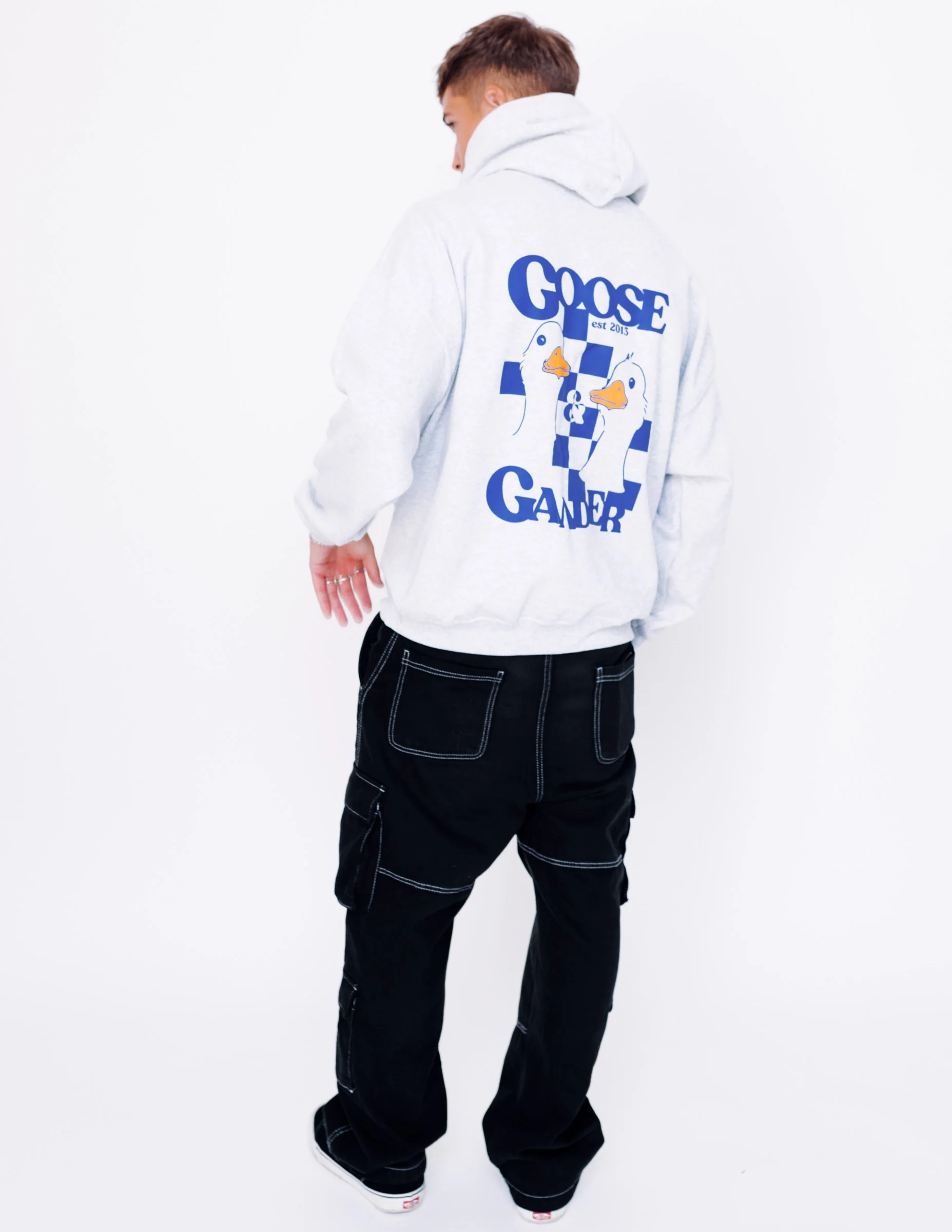 Goose Gambit Printed Hoodie - Ash Grey - Image 5