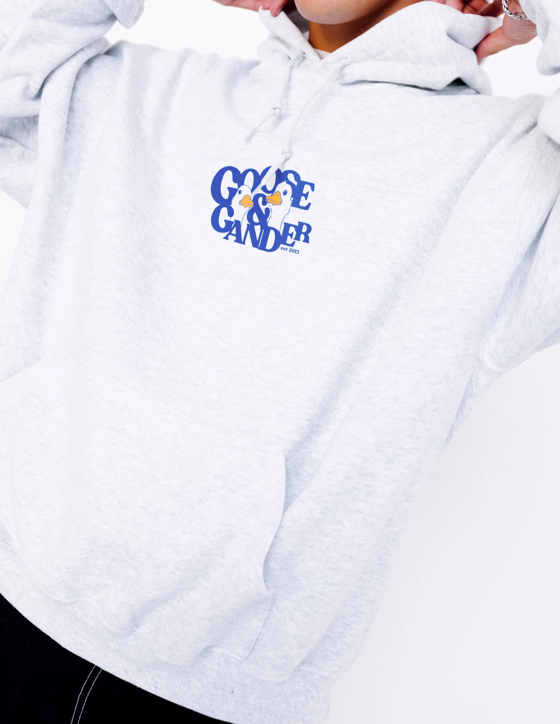 Goose Gambit Printed Hoodie - Ash Grey - Image 6