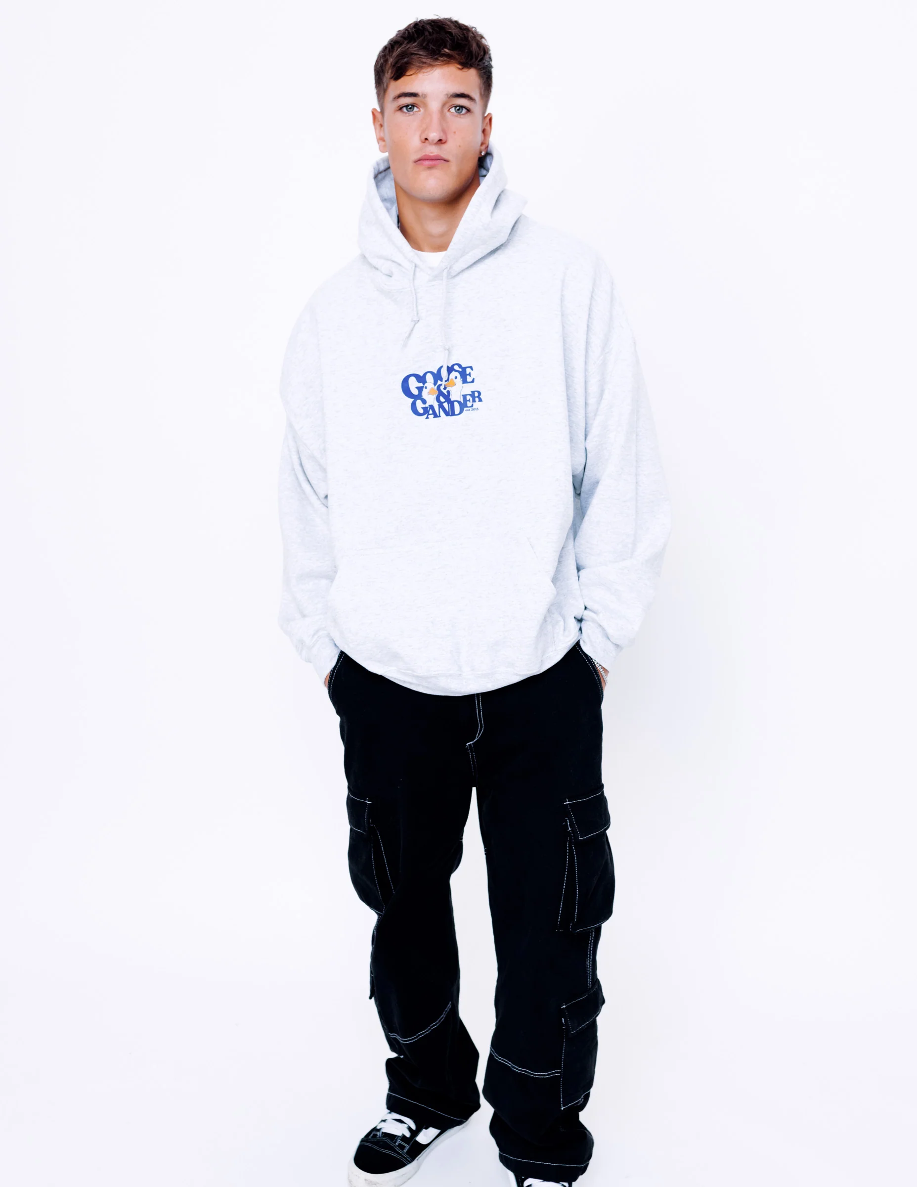 Goose Gambit Printed Hoodie - Ash Grey - Image 7