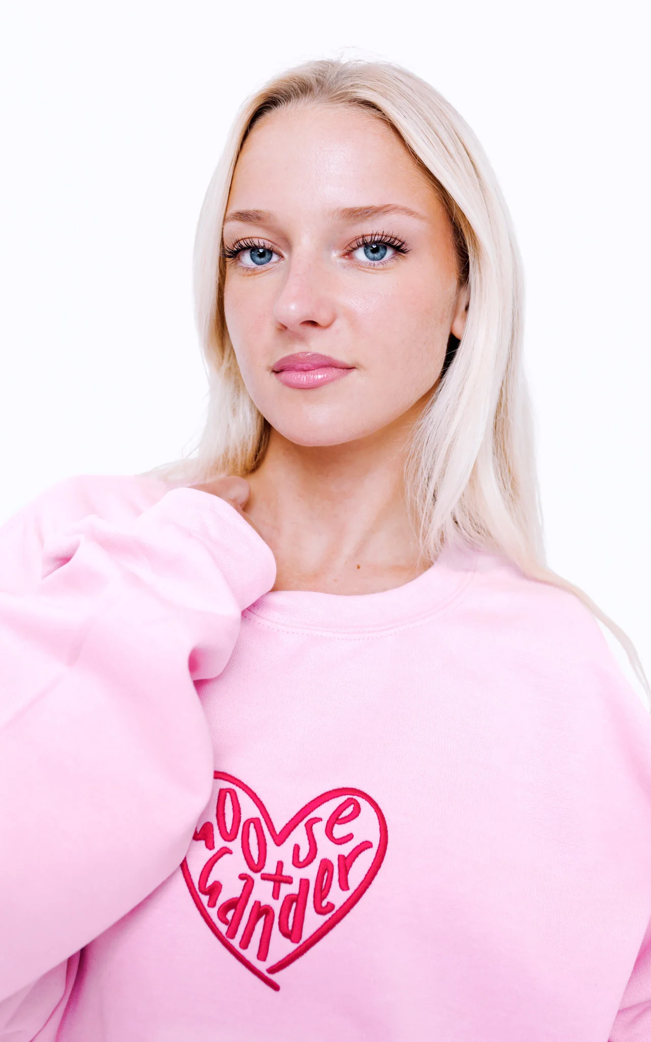 Heart Club Embroidered Sweat - Baby Pink - Image 8