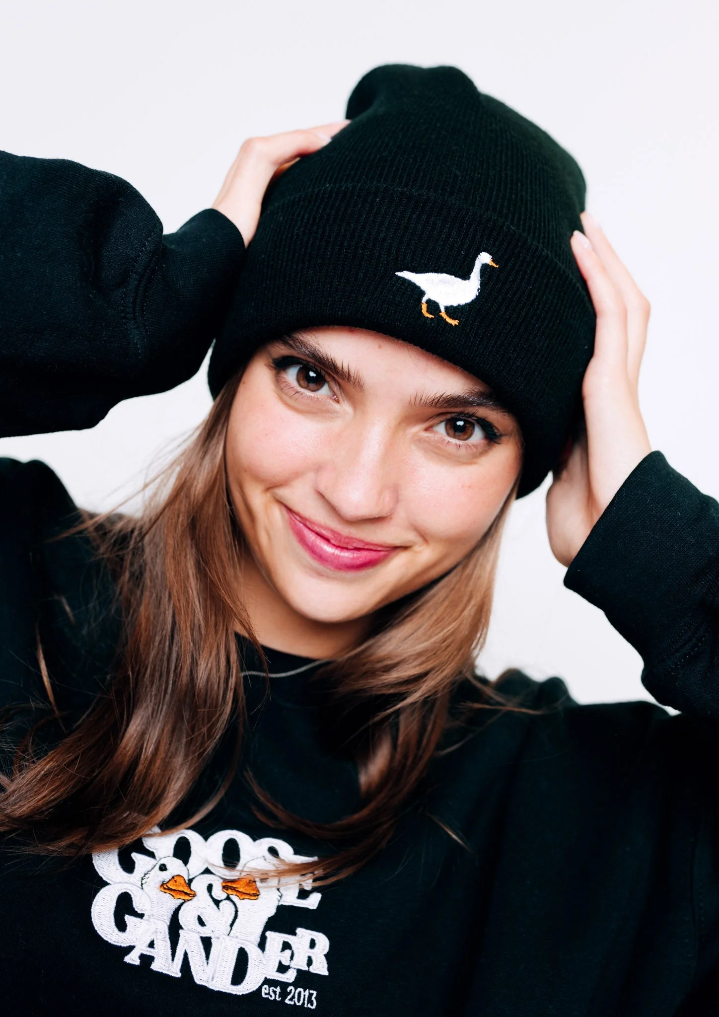 Goose Beanie - Black - Image 4