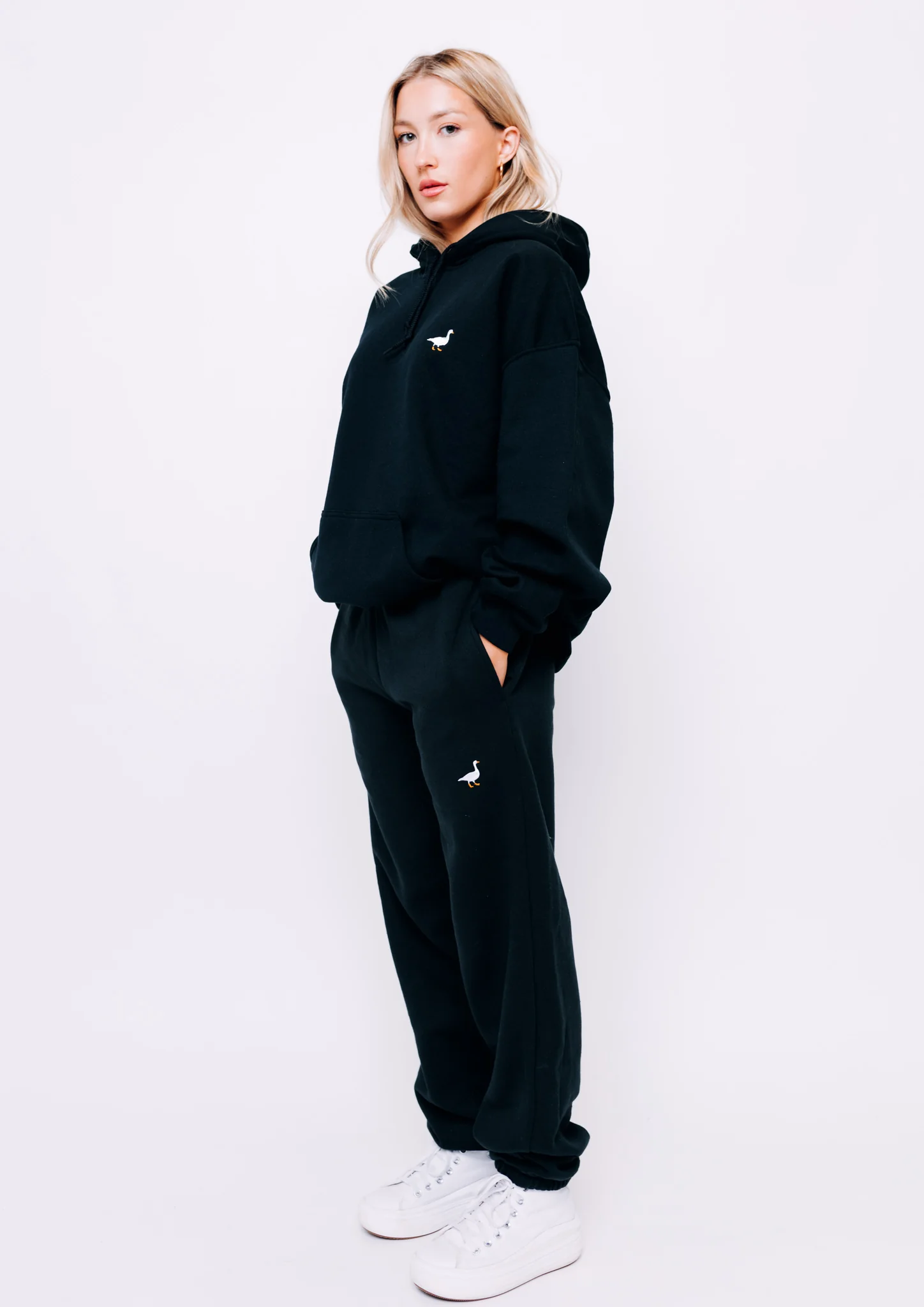 Premium Goose Classic Fit Joggers - Black - Image 3