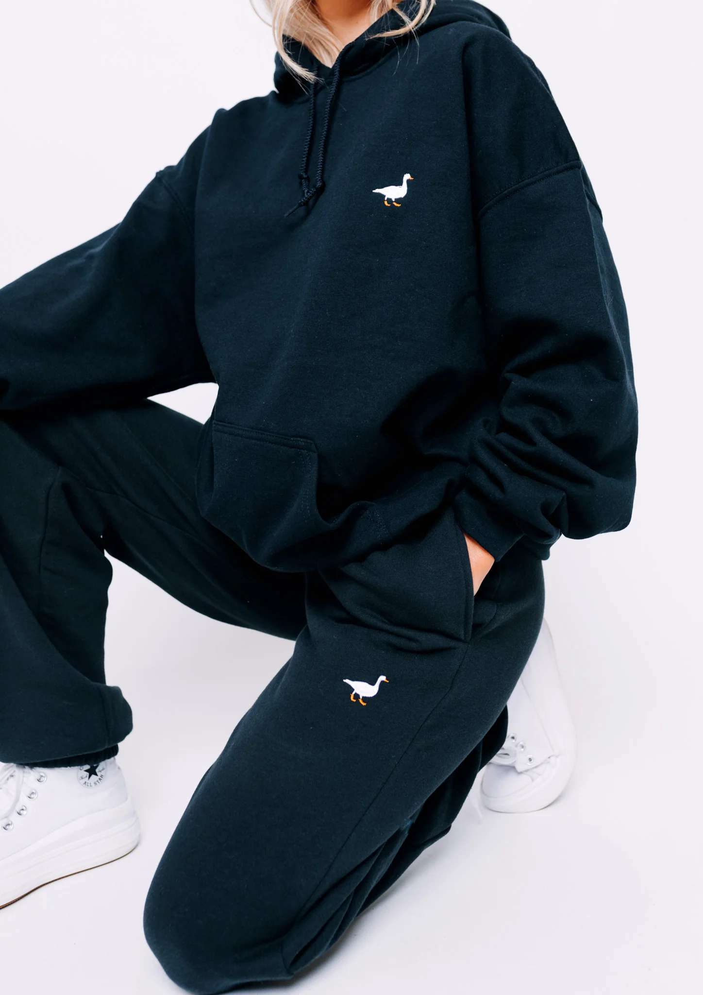 Premium Goose Classic Fit Joggers - Black - Image 4