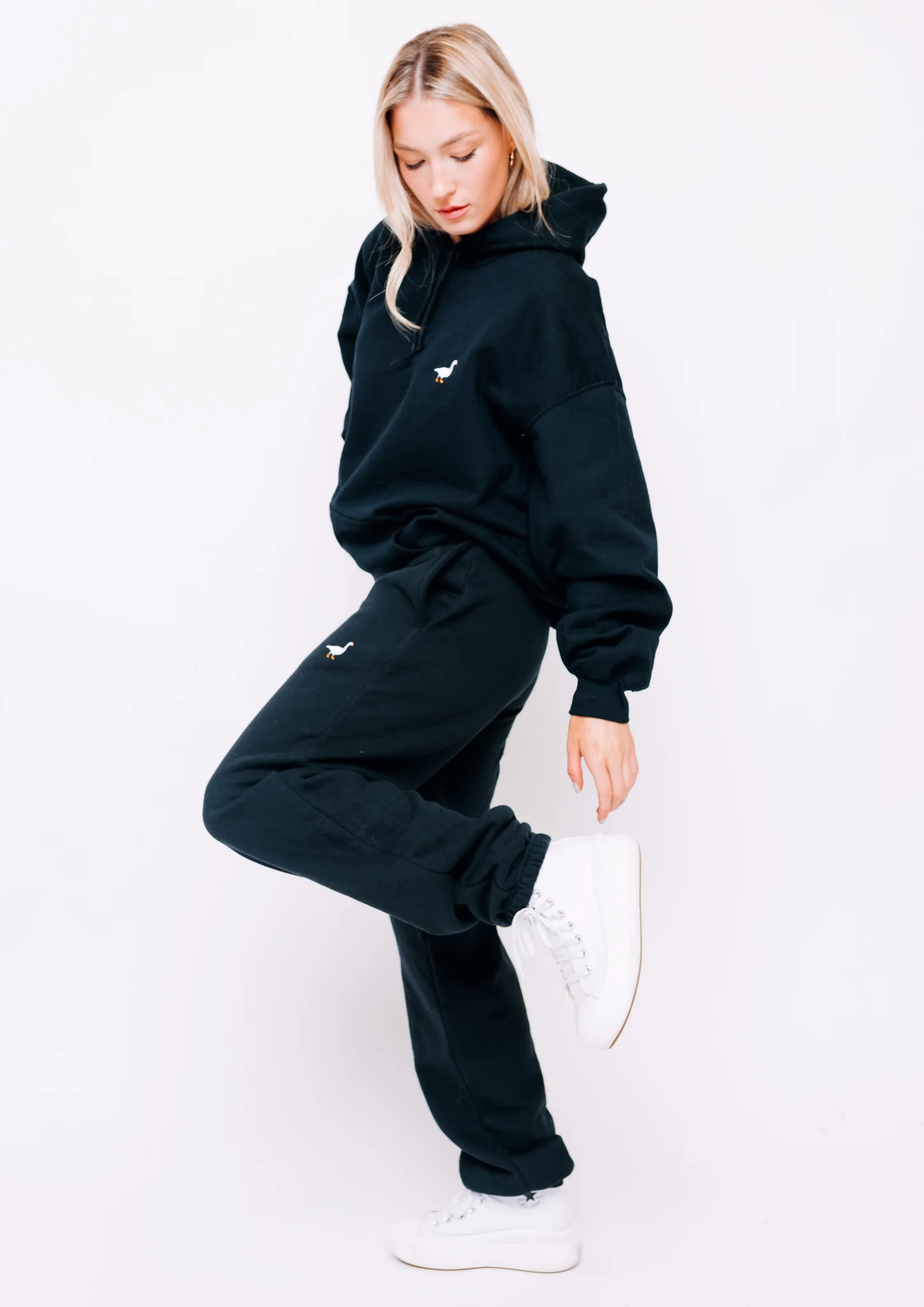 Premium Goose Classic Fit Joggers - Black - Image 6