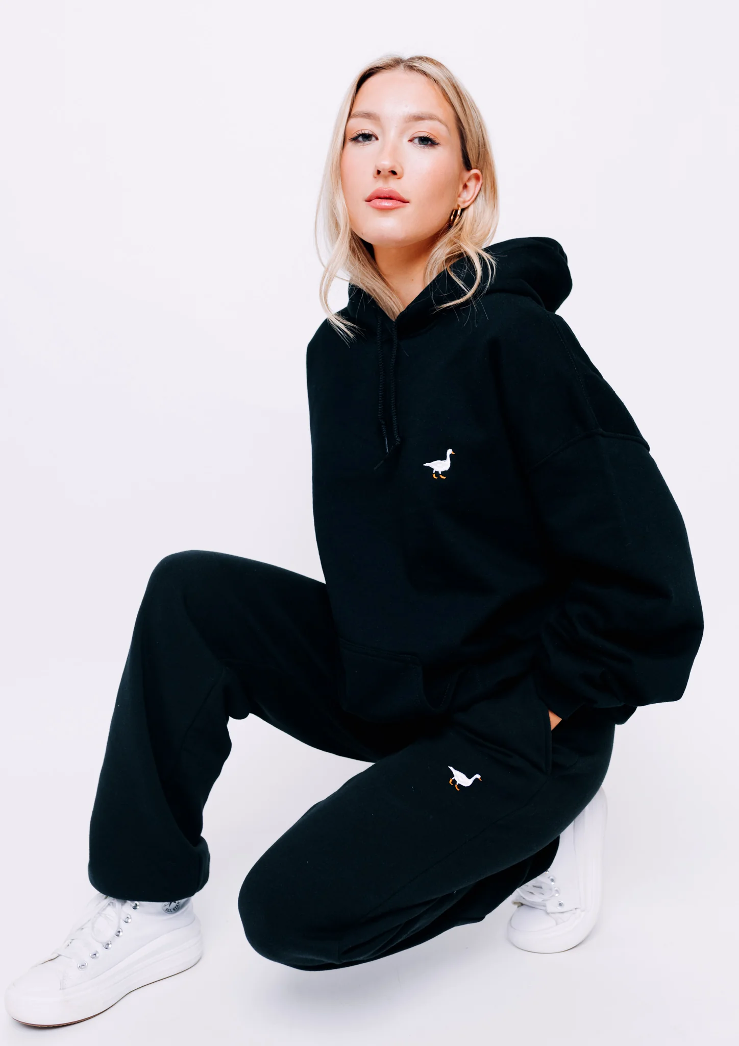 Premium Goose Classic Fit Joggers - Black - Image 7