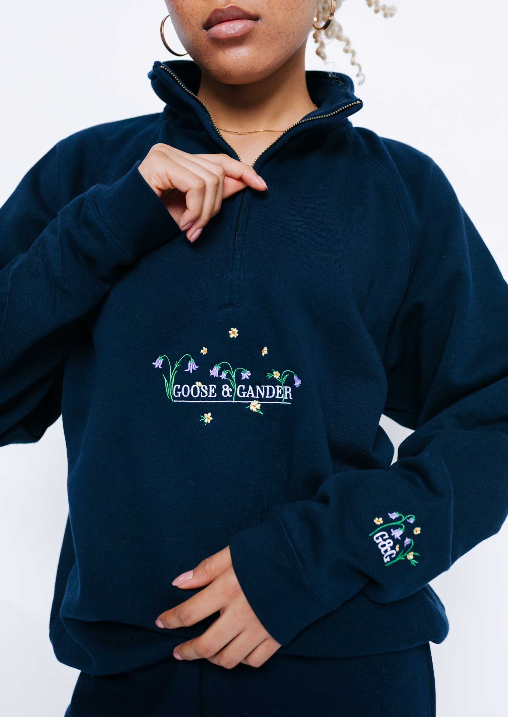 Bluebell 1/4 Zip Sweat - Navy - Image 12