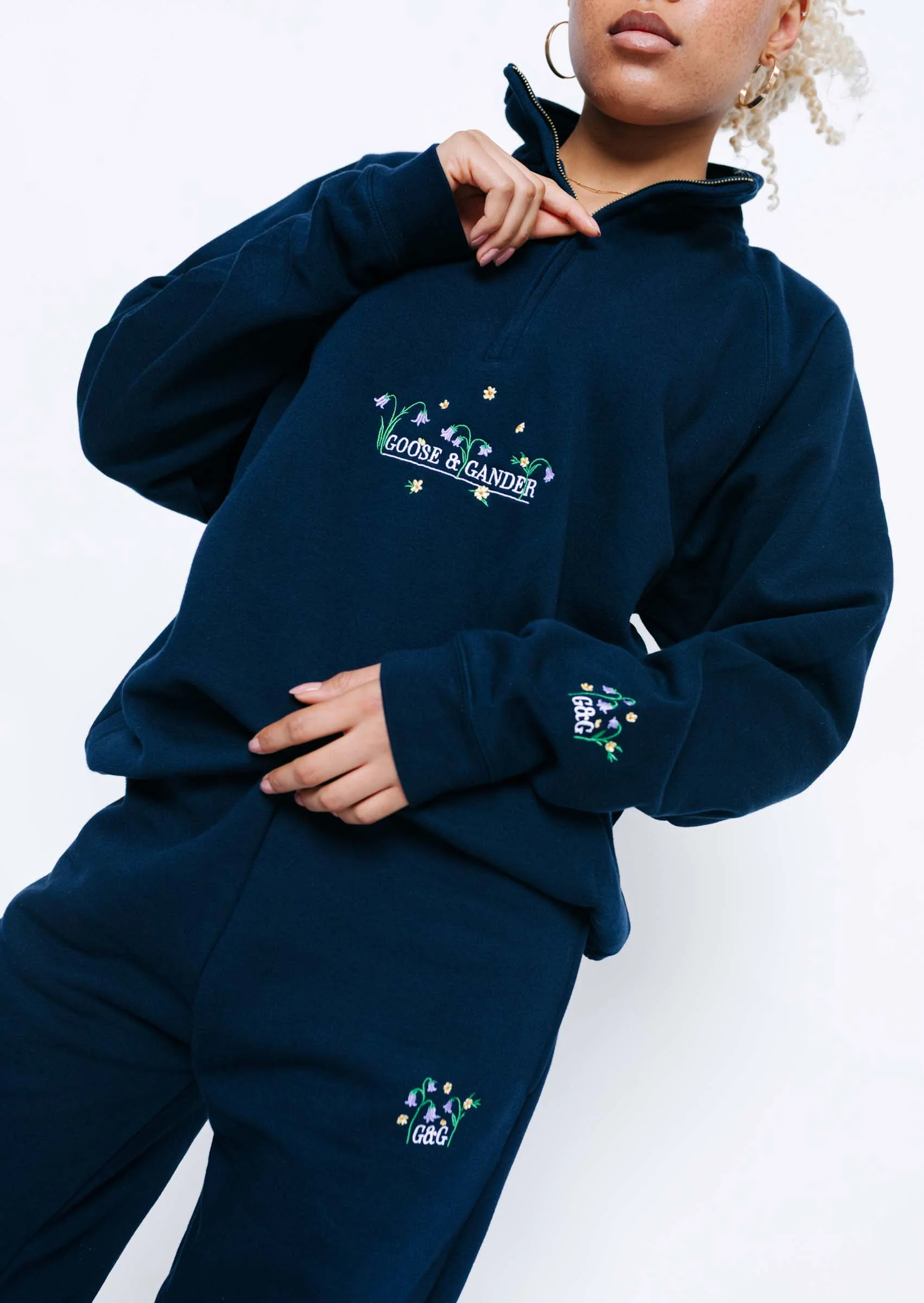 Bluebell 1/4 Zip Sweat - Navy - Image 13