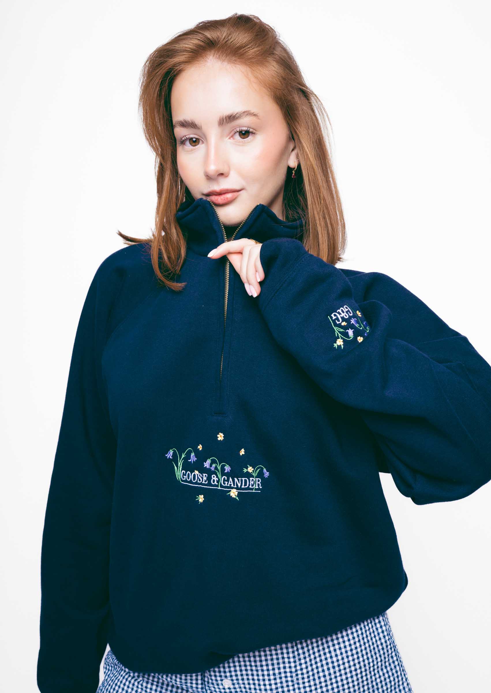 Bluebell 1/4 Zip Sweat - Navy - Image 5