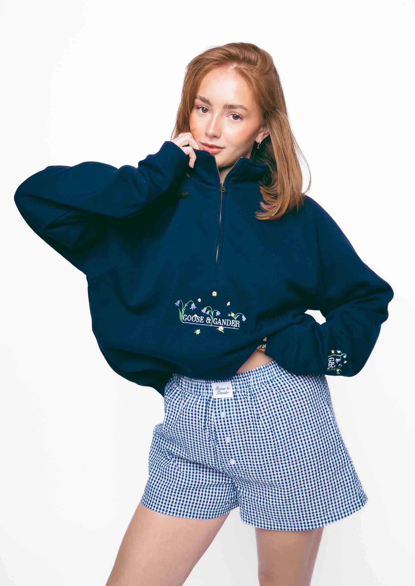 Bluebell 1/4 Zip Sweat - Navy - Image 6