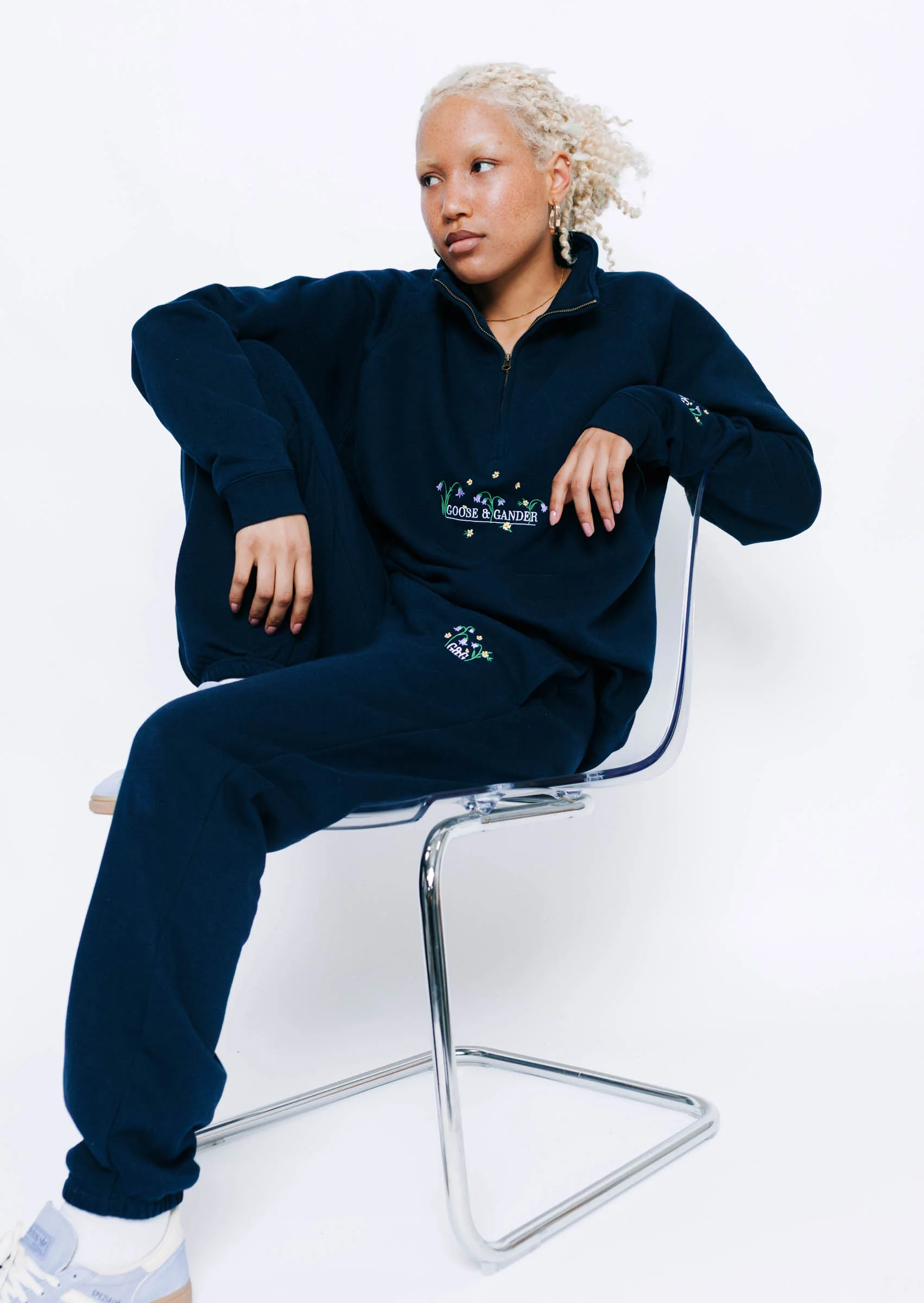 Bluebell 1/4 Zip Sweat - Navy - Image 7