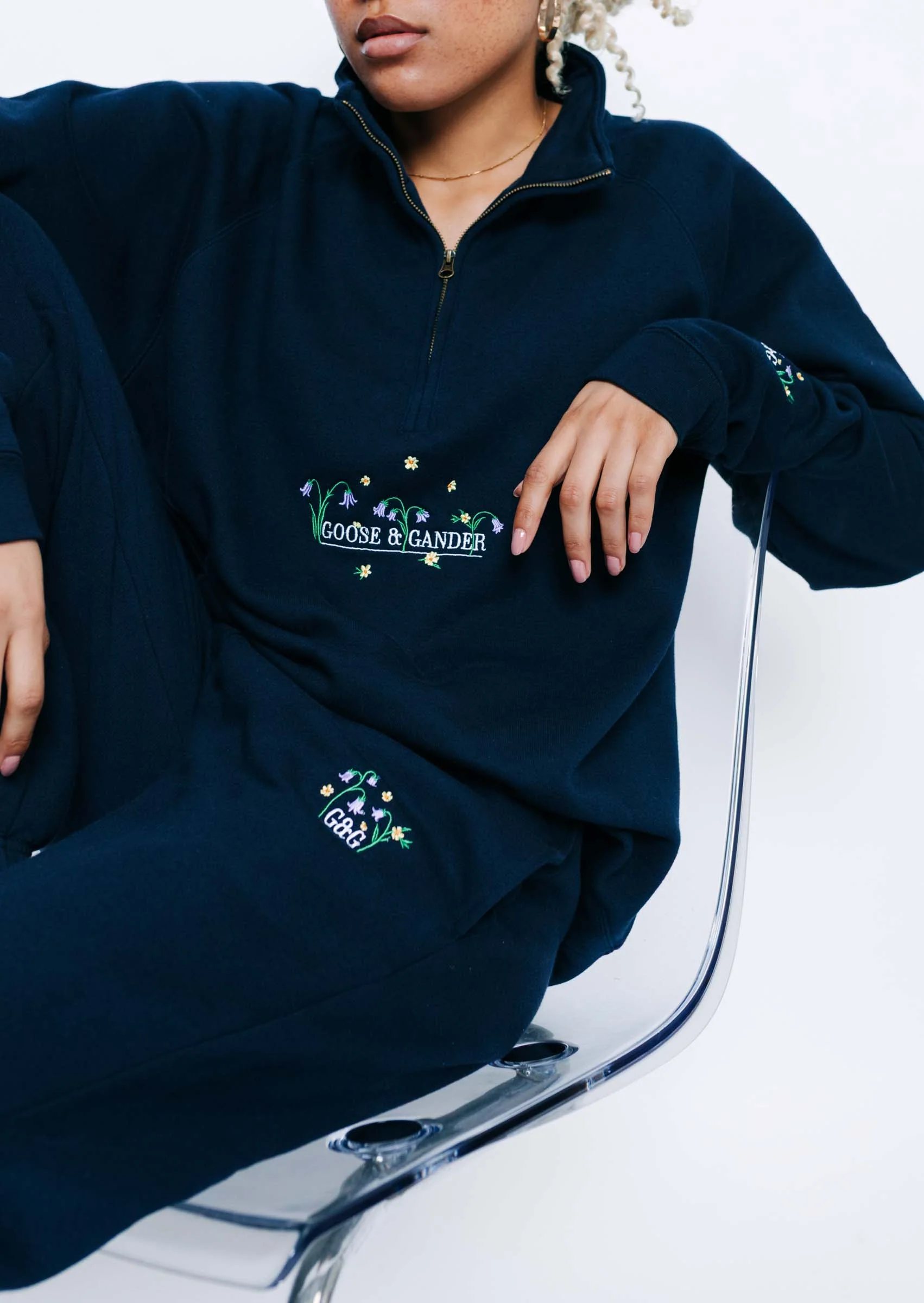 Bluebell 1/4 Zip Sweat - Navy - Image 9