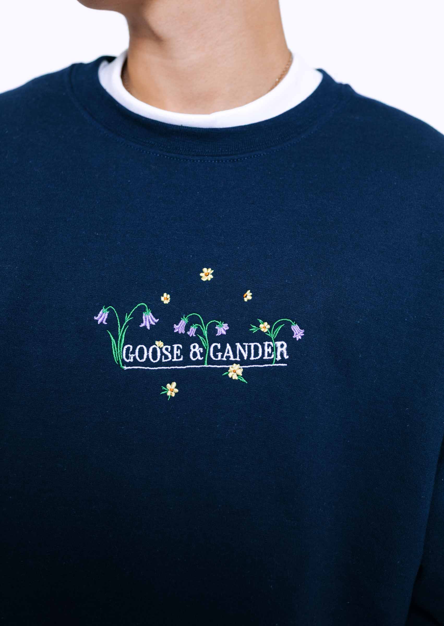 Bluebell Embroidered Sweatshirt - Navy - Image 11