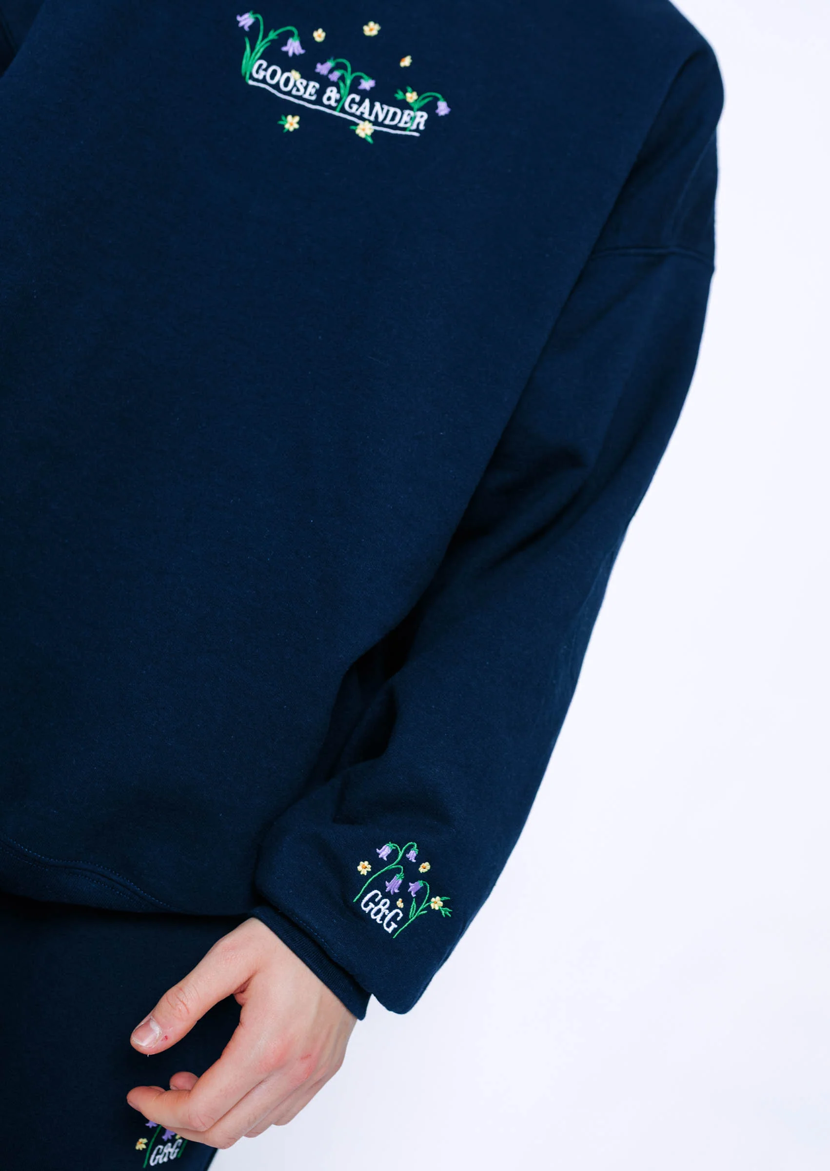 Bluebell Embroidered Sweatshirt - Navy - Image 12