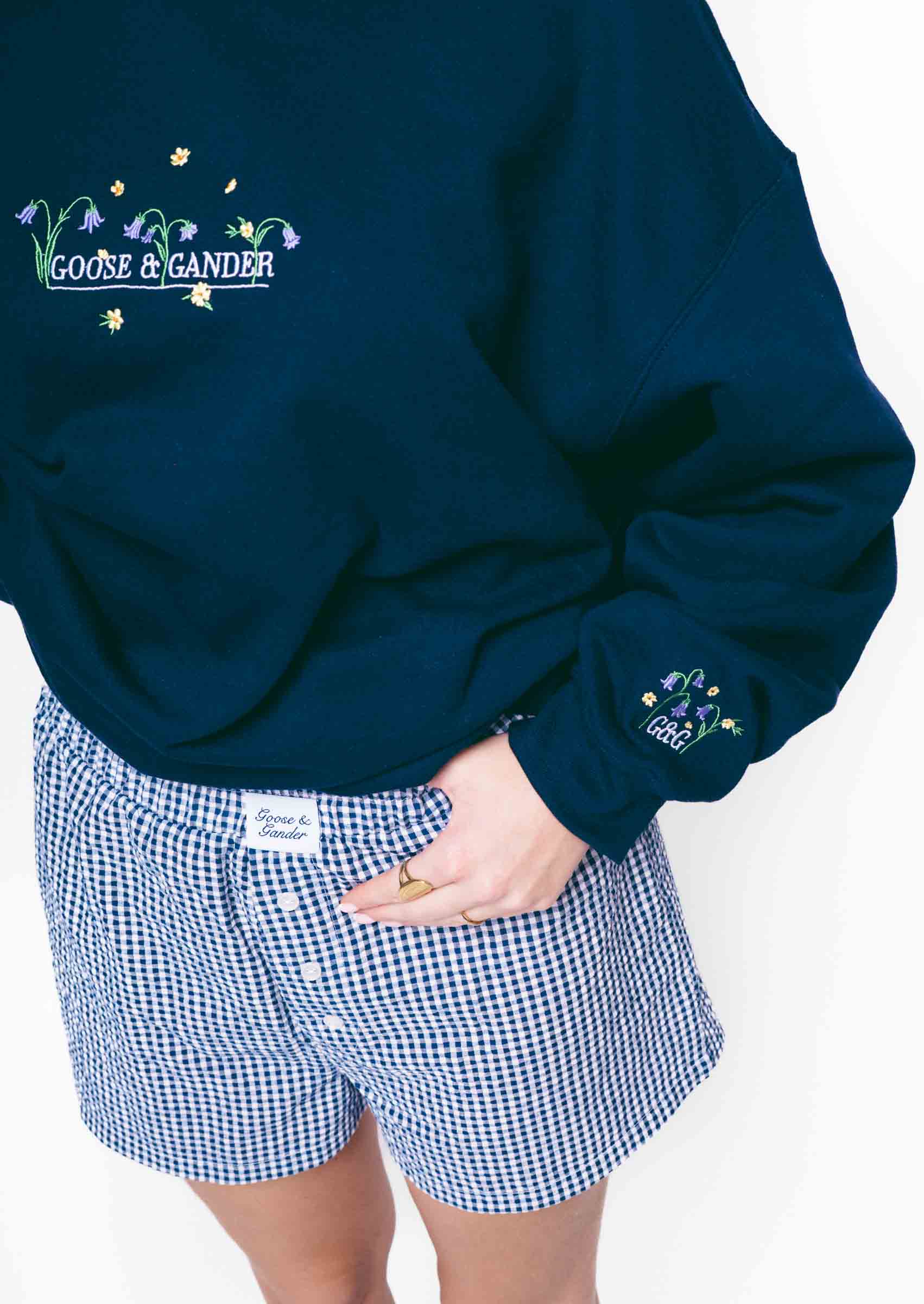 Bluebell Embroidered Sweatshirt - Navy - Image 14