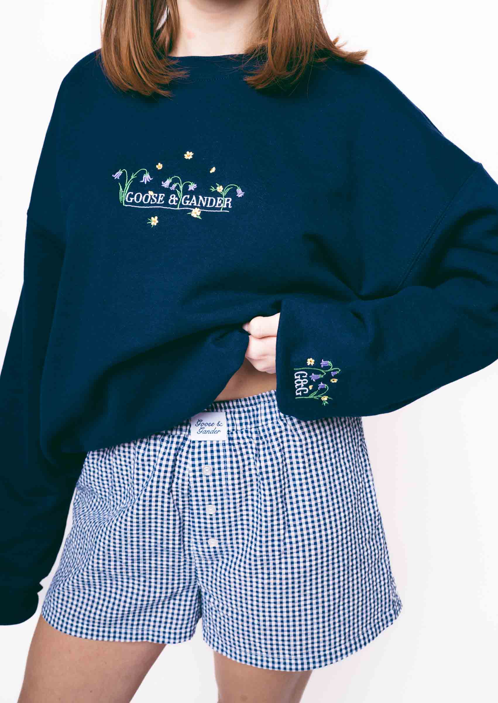 Bluebell Embroidered Sweatshirt - Navy - Image 15