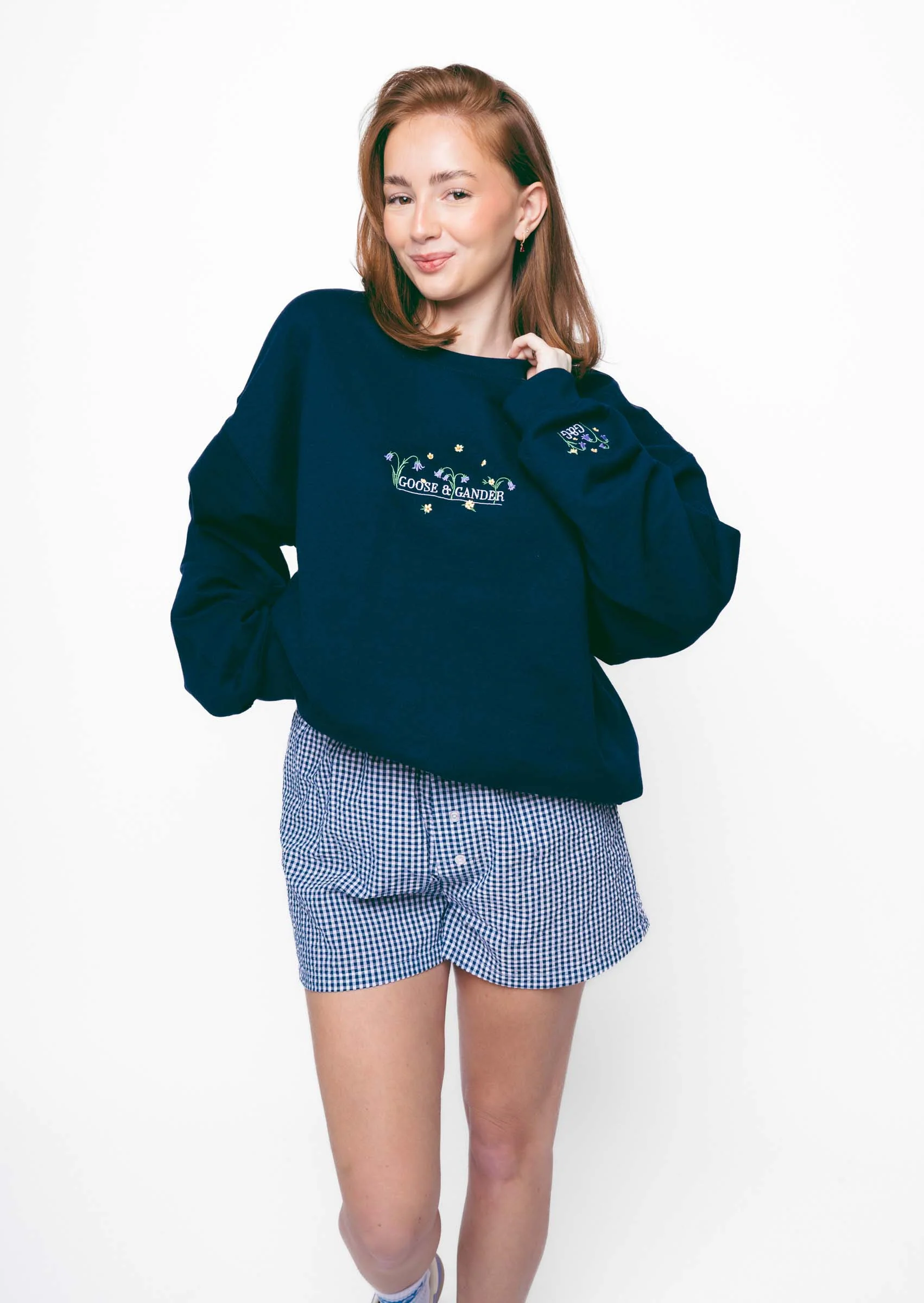 Bluebell Embroidered Sweatshirt - Navy - Image 4