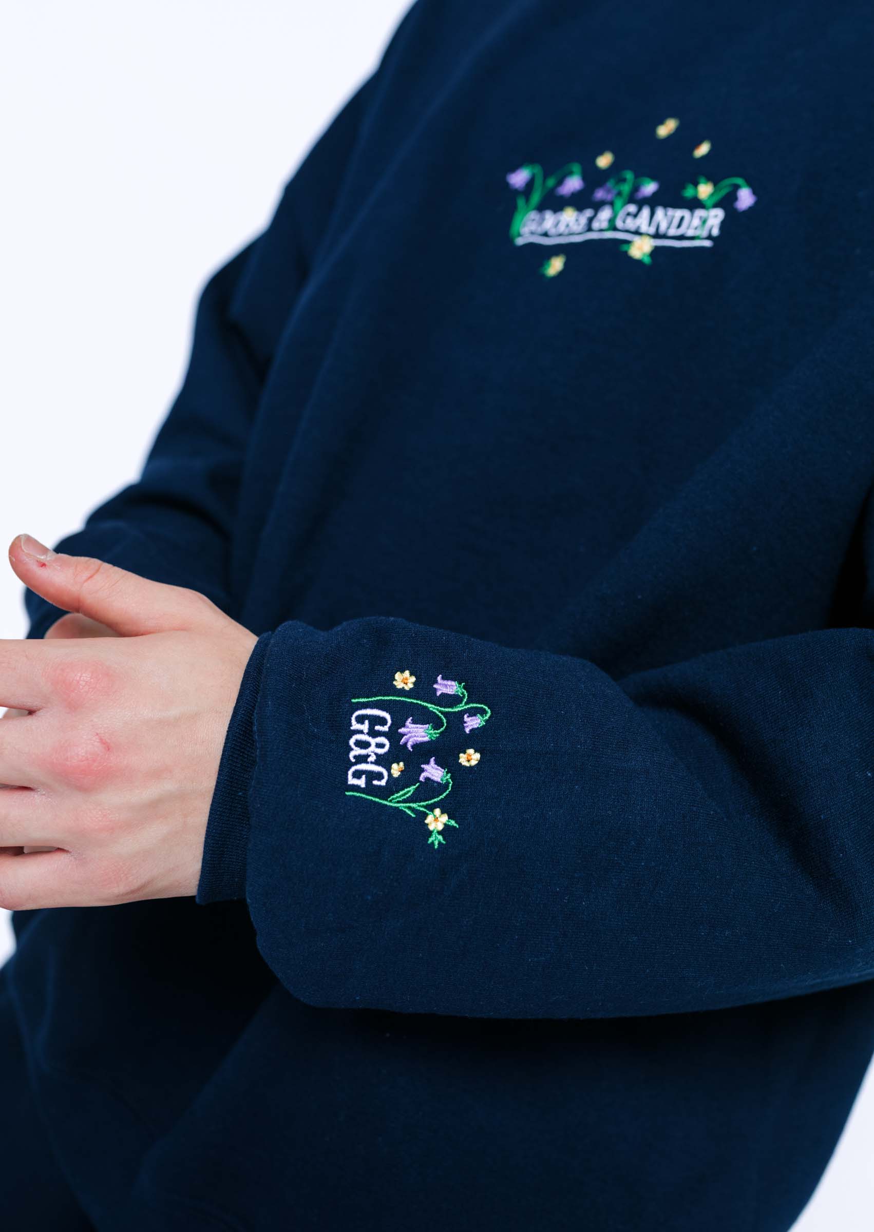 Bluebell Embroidered Sweatshirt - Navy - Image 6