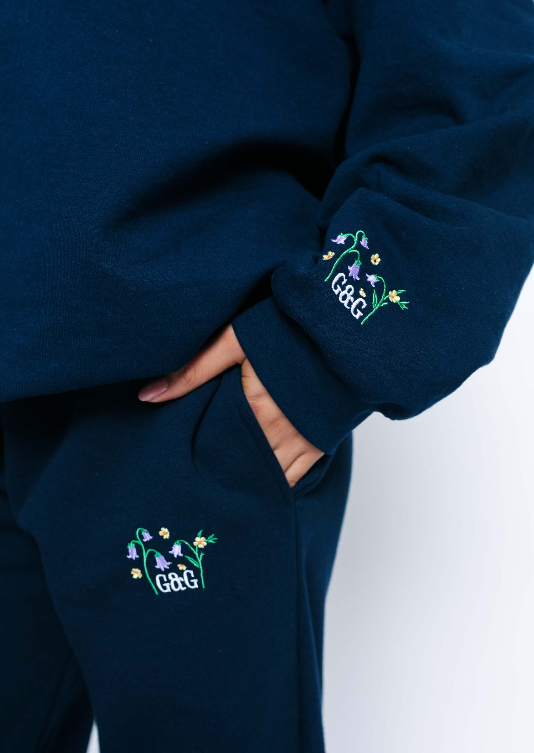 Bluebell Embroidered Sweatshirt - Navy - Image 8