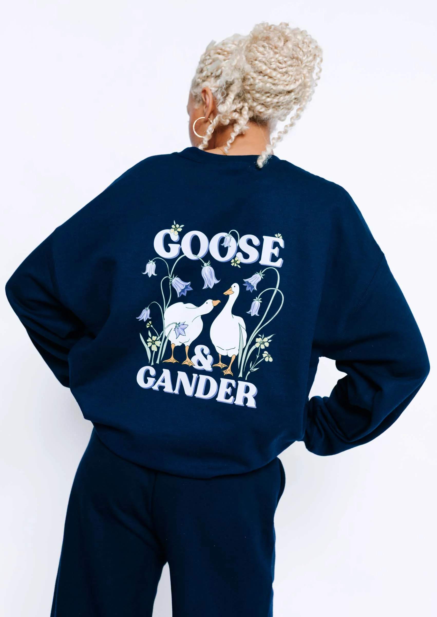Bluebell Printed Sweatshirt - Navy