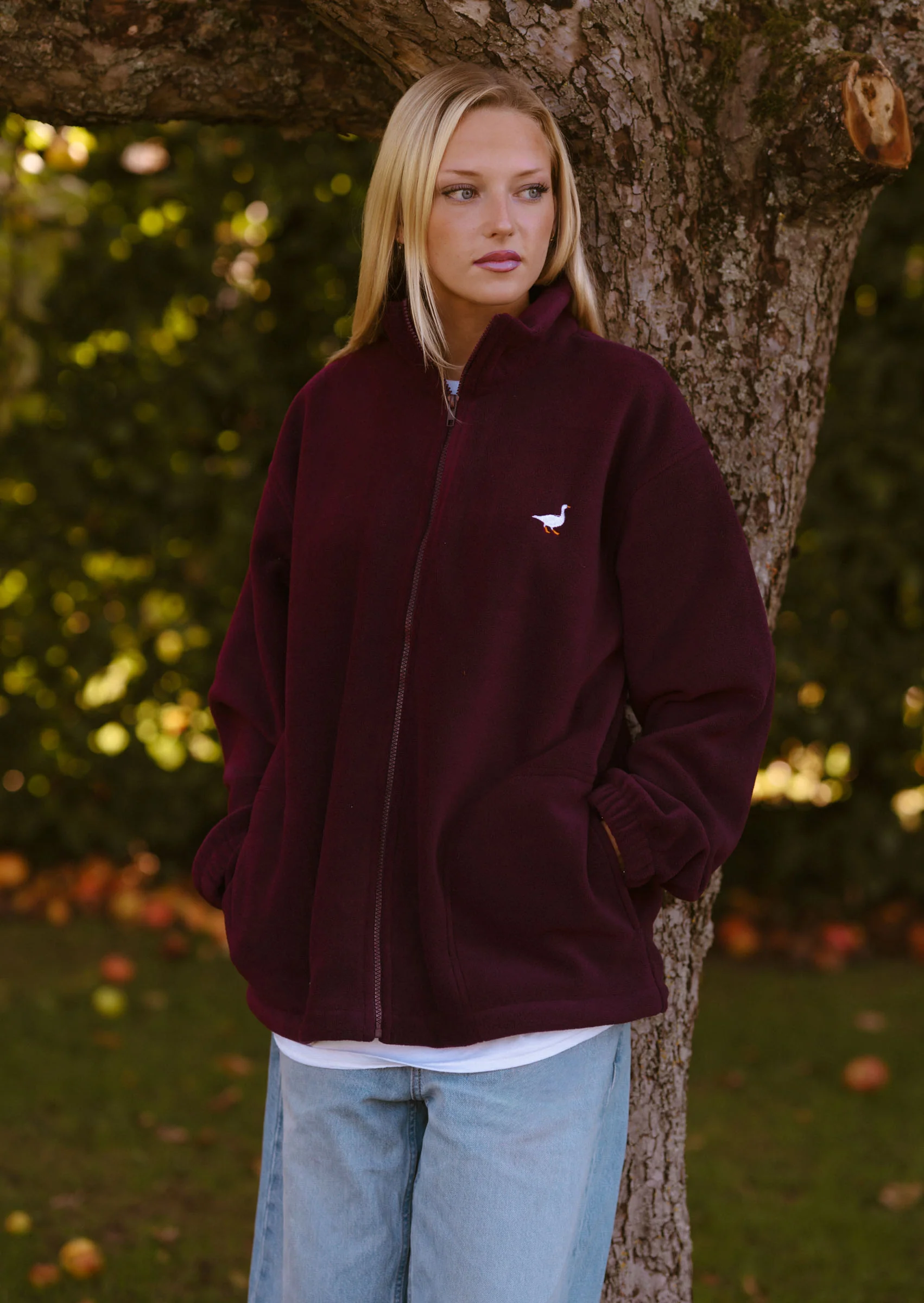 Goose Full Zip Fleece - Burgundy - Image 3