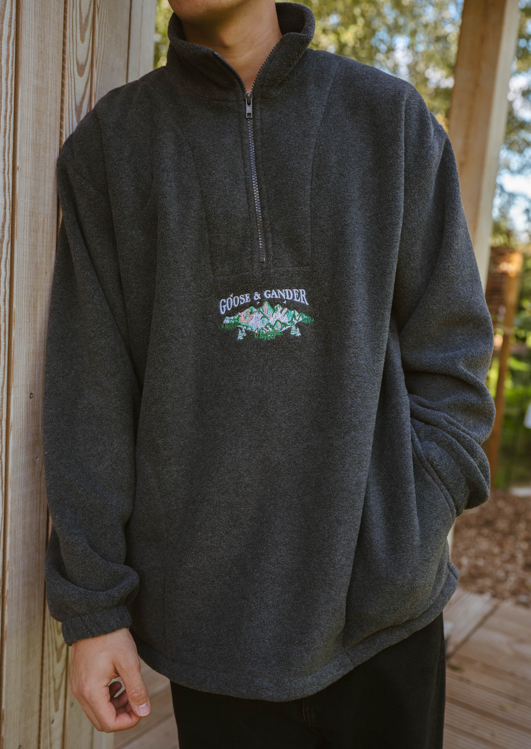 Mountain 1/4 Zip Fleece - Charcoal - Image 11